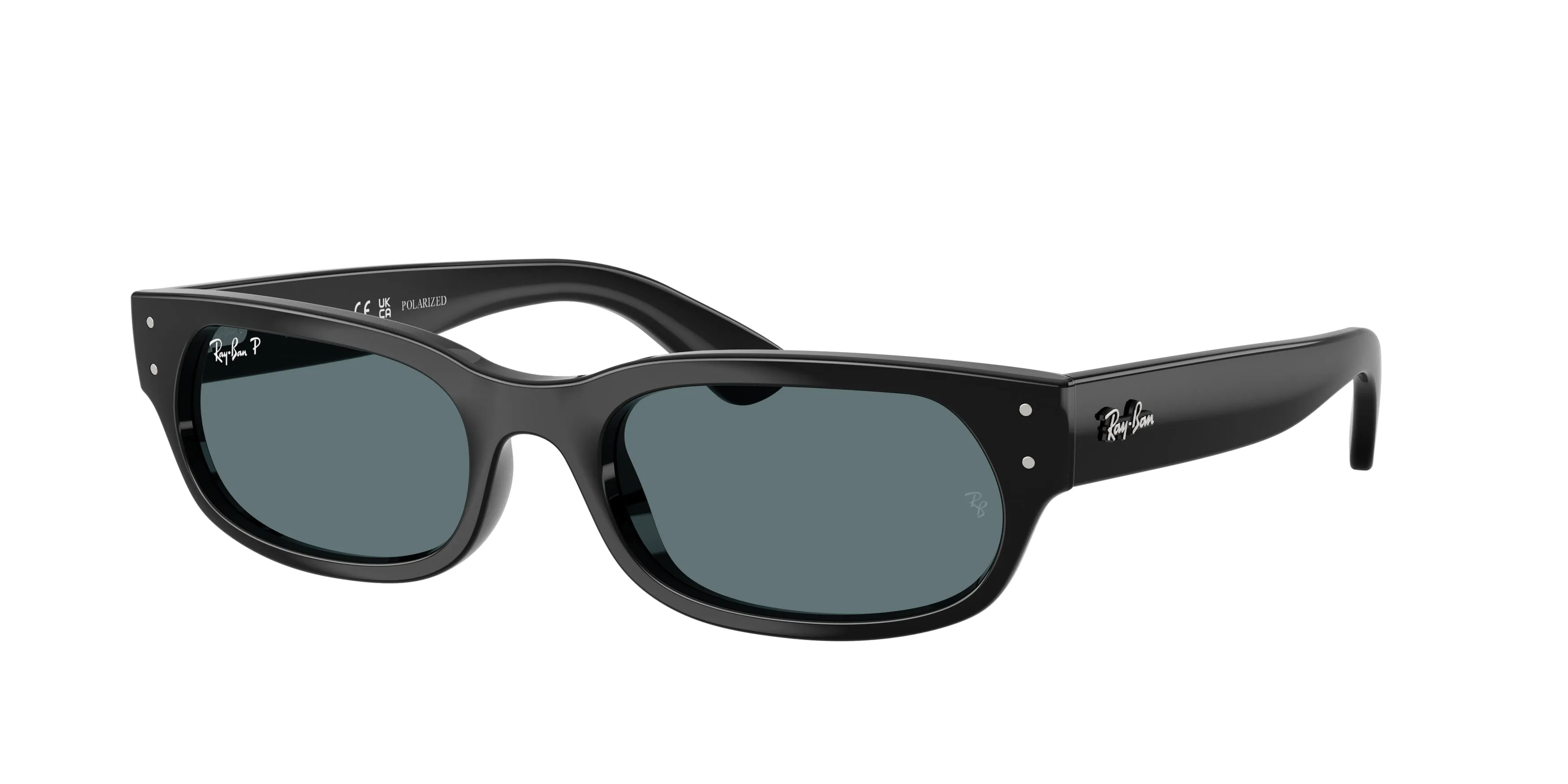 Ray - Ban RB2236 901/48 Occhiali da sole Acetato Nero Grigio Geometrica Polarizzata - immagine 1