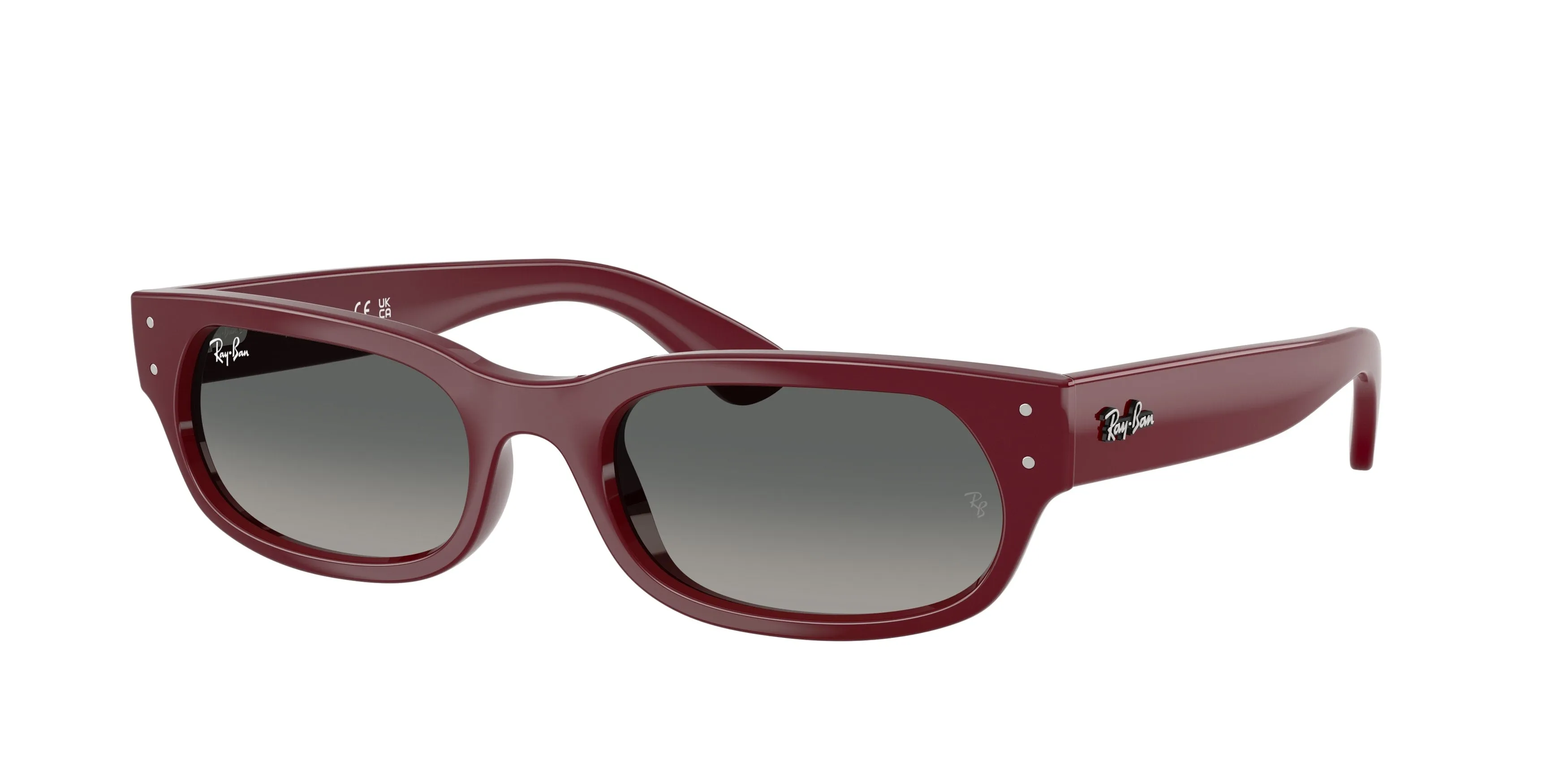 Ray - Ban RB2236 689971 Occhiali da sole Acetato Rosso Grigio Geometrica Normale Sfumato - immagine 1