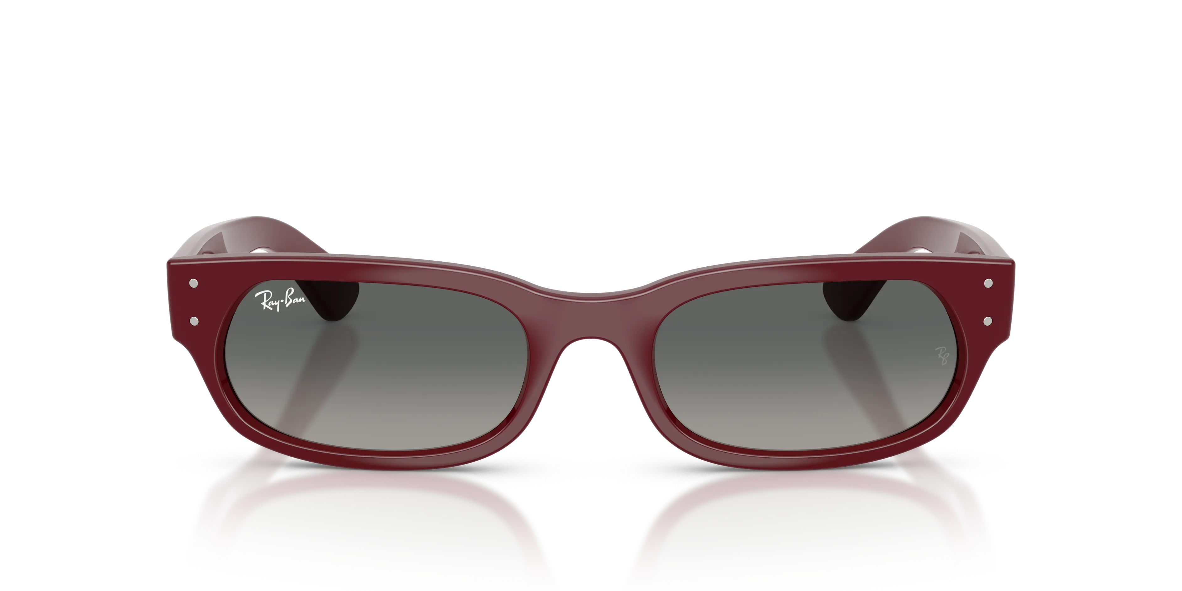 Ray - Ban RB2236 689971 Occhiali da sole Acetato Rosso Grigio Geometrica Normale Sfumato - immagine 3