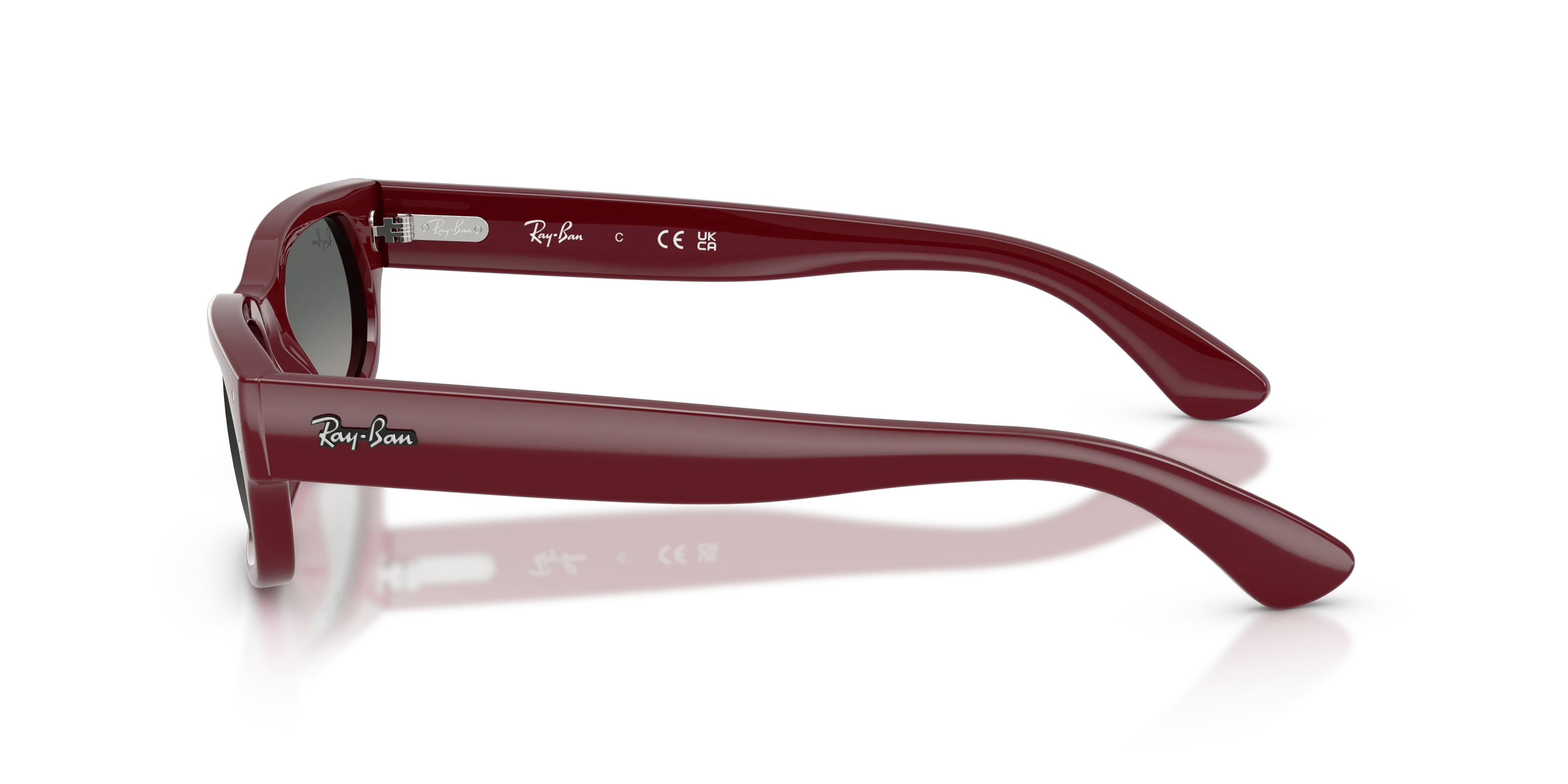Ray - Ban RB2236 689971 Occhiali da sole Acetato Rosso Grigio Geometrica Normale Sfumato - immagine 4