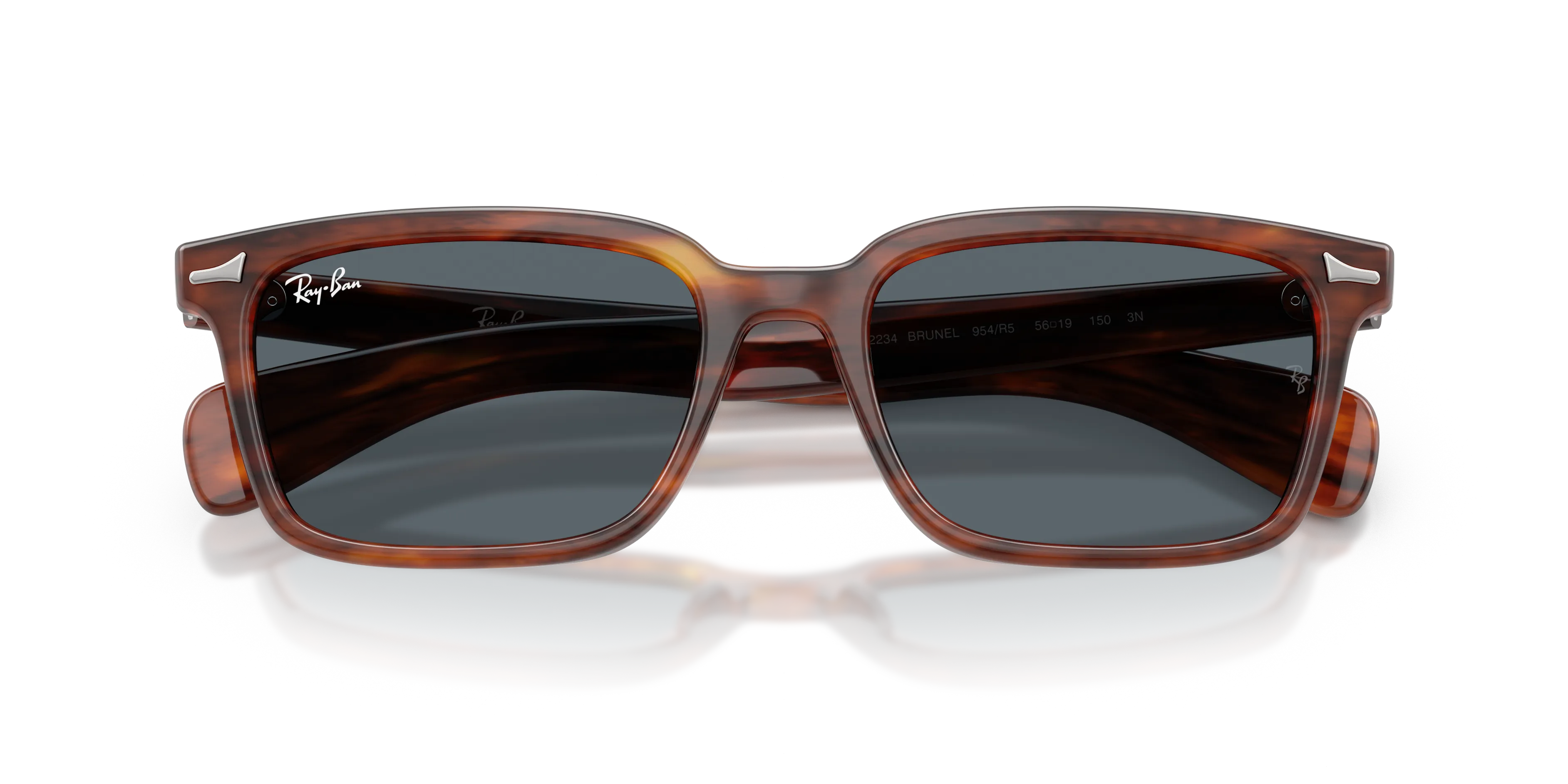 Ray - Ban RB2234 BRUNEL 954/R5 Occhiali da sole Acetato Marrone Blu Squadrata Normale - immagine 2