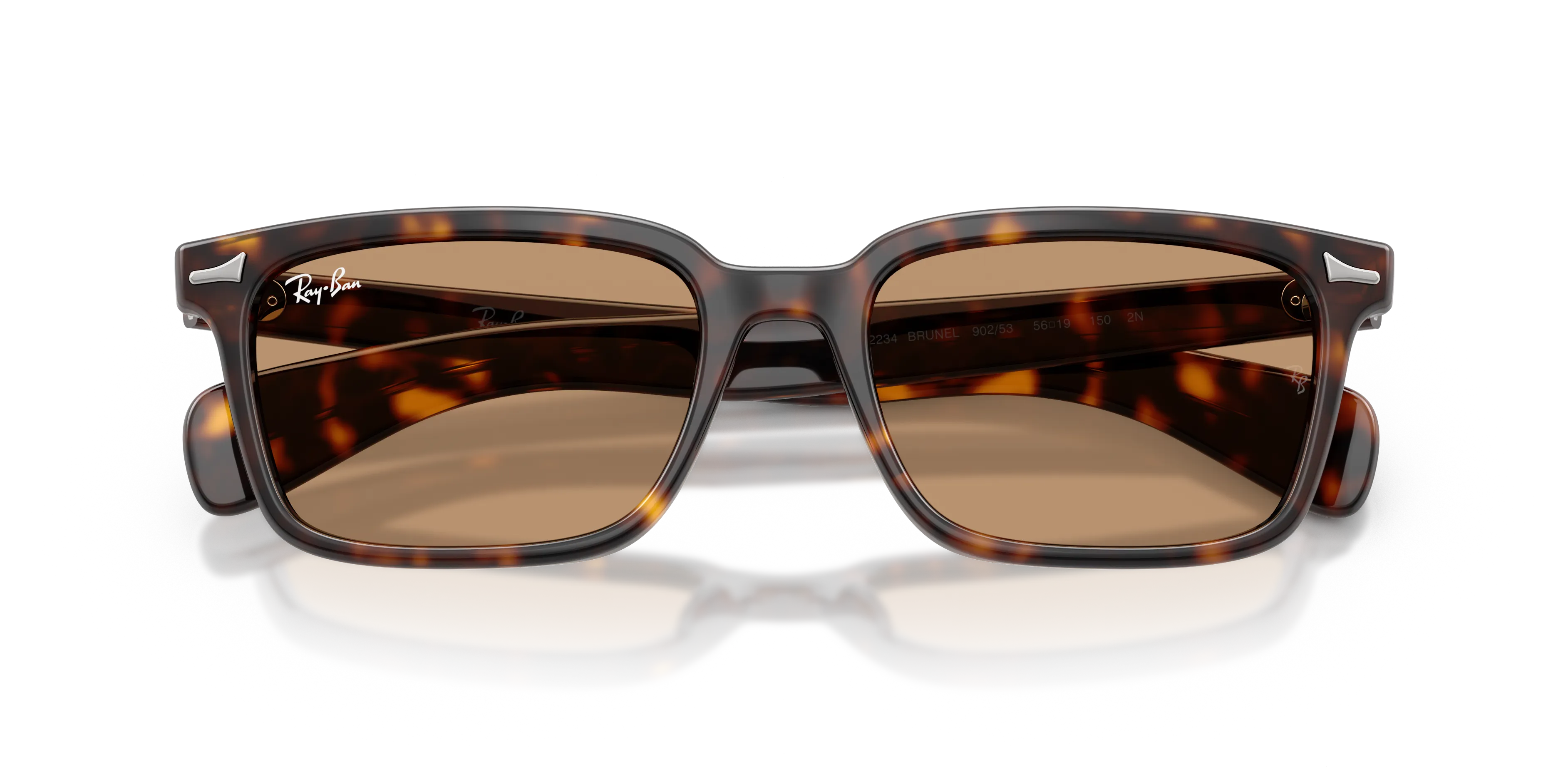 Ray - Ban RB2234 BRUNEL 902/53 Occhiali da sole Acetato Tartaruga Marrone Squadrata Normale - immagine 2