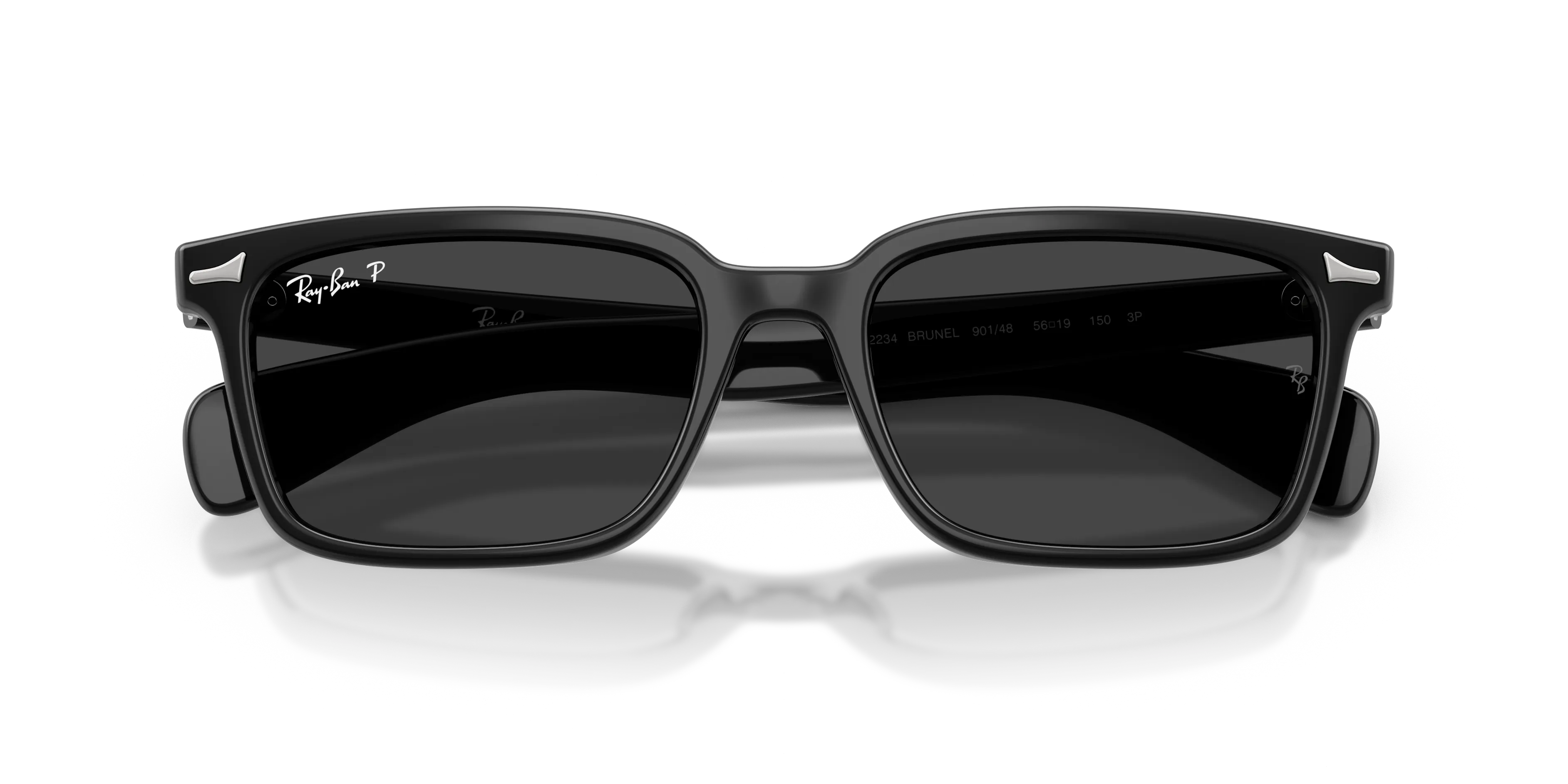 Ray - Ban RB2234 BRUNEL 901/48 Occhiali da sole Acetato Nero Grigio Squadrata Polarizzata - immagine 2