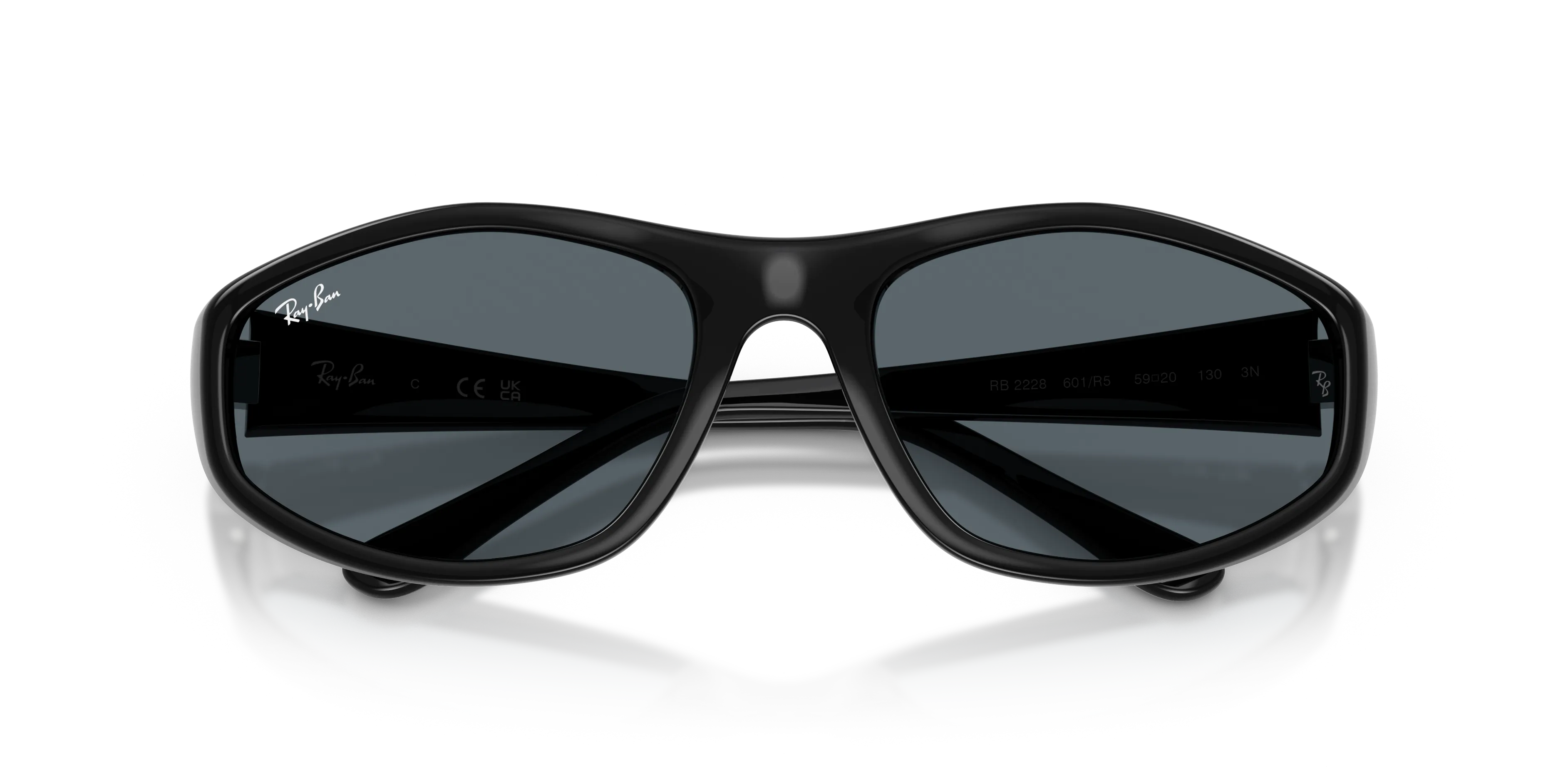 Ray - Ban RB2228 601/R5 Occhiali da sole Nylon Nero Blu Geometrica Normale - immagine 2