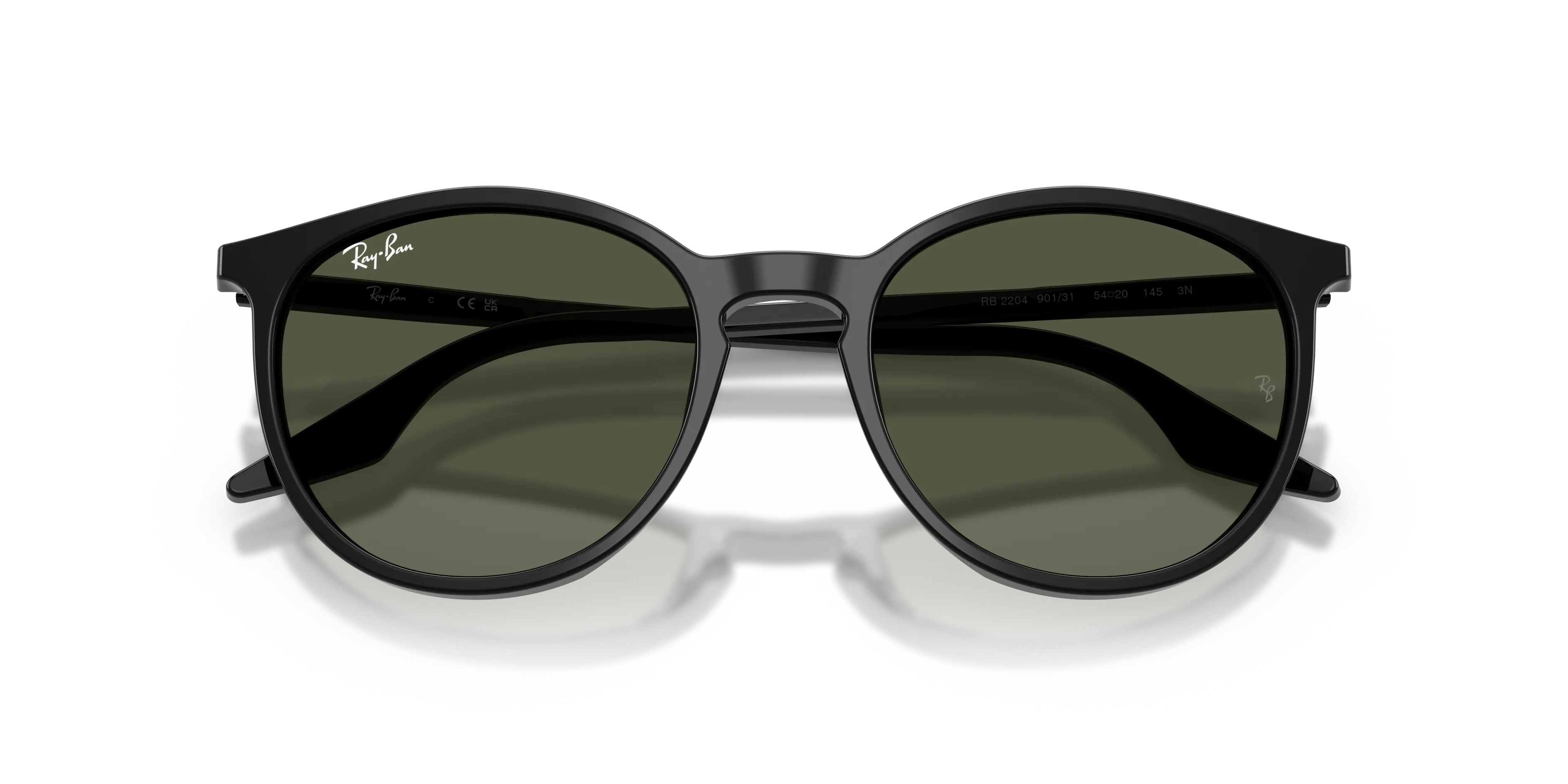 Ray - Ban RB2204 901/31 Occhiali da sole Acetato Nero Verde Pantos Normale - immagine 2