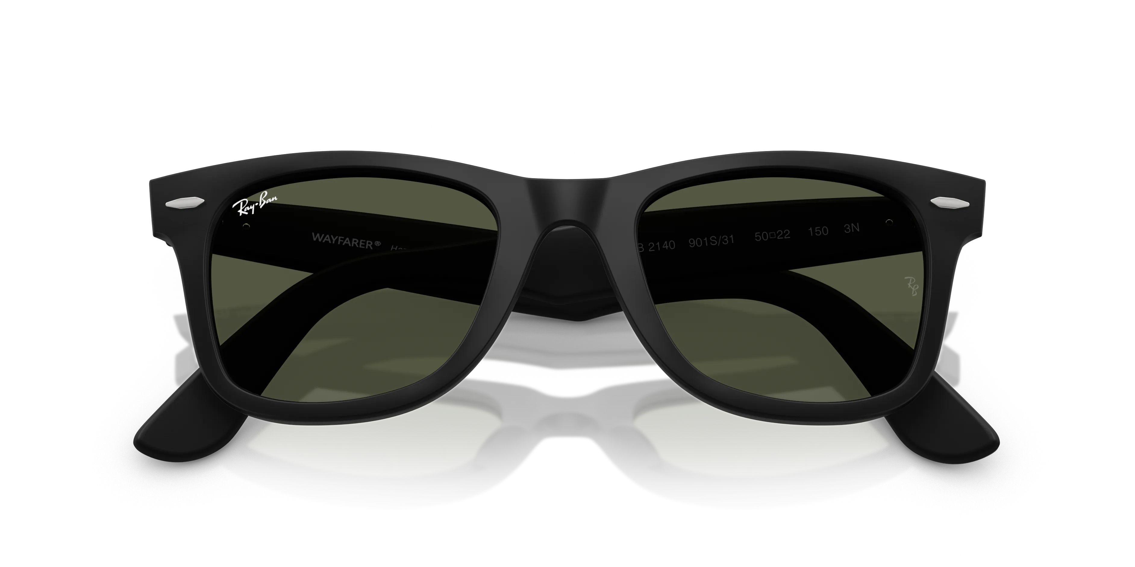 Ray - Ban RB2140 WAYFARER 901S31 Occhiali da sole Acetato Nero Verde Squadrata Normale - immagine 2