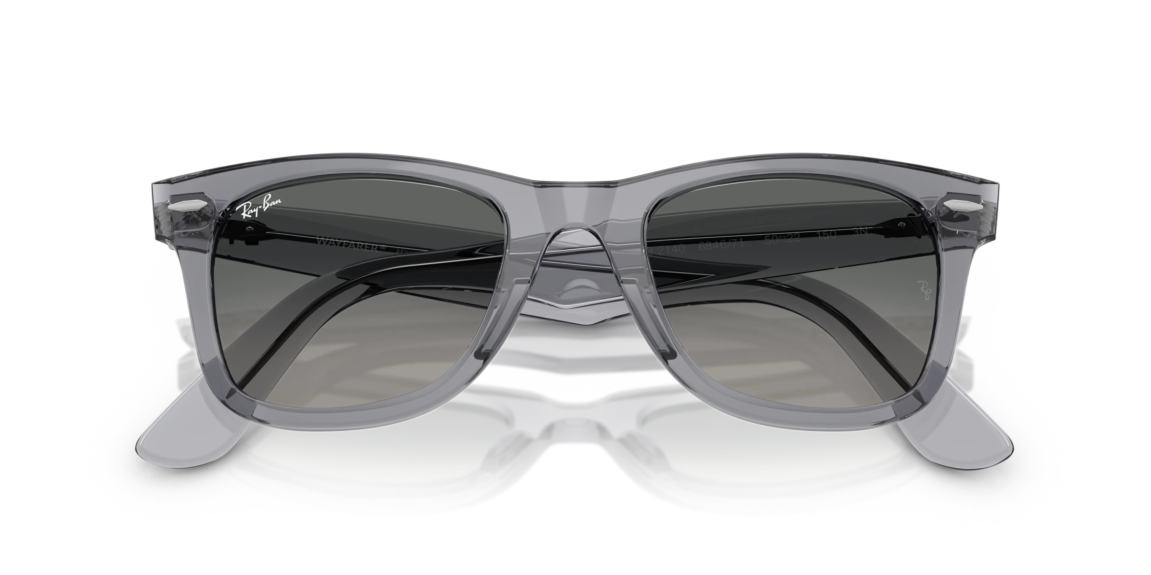 Ray - Ban RB2140 WAYFARER 684671 Occhiali da sole Acetato Grigio Grigio Squadrata Normale Sfumato - immagine 2