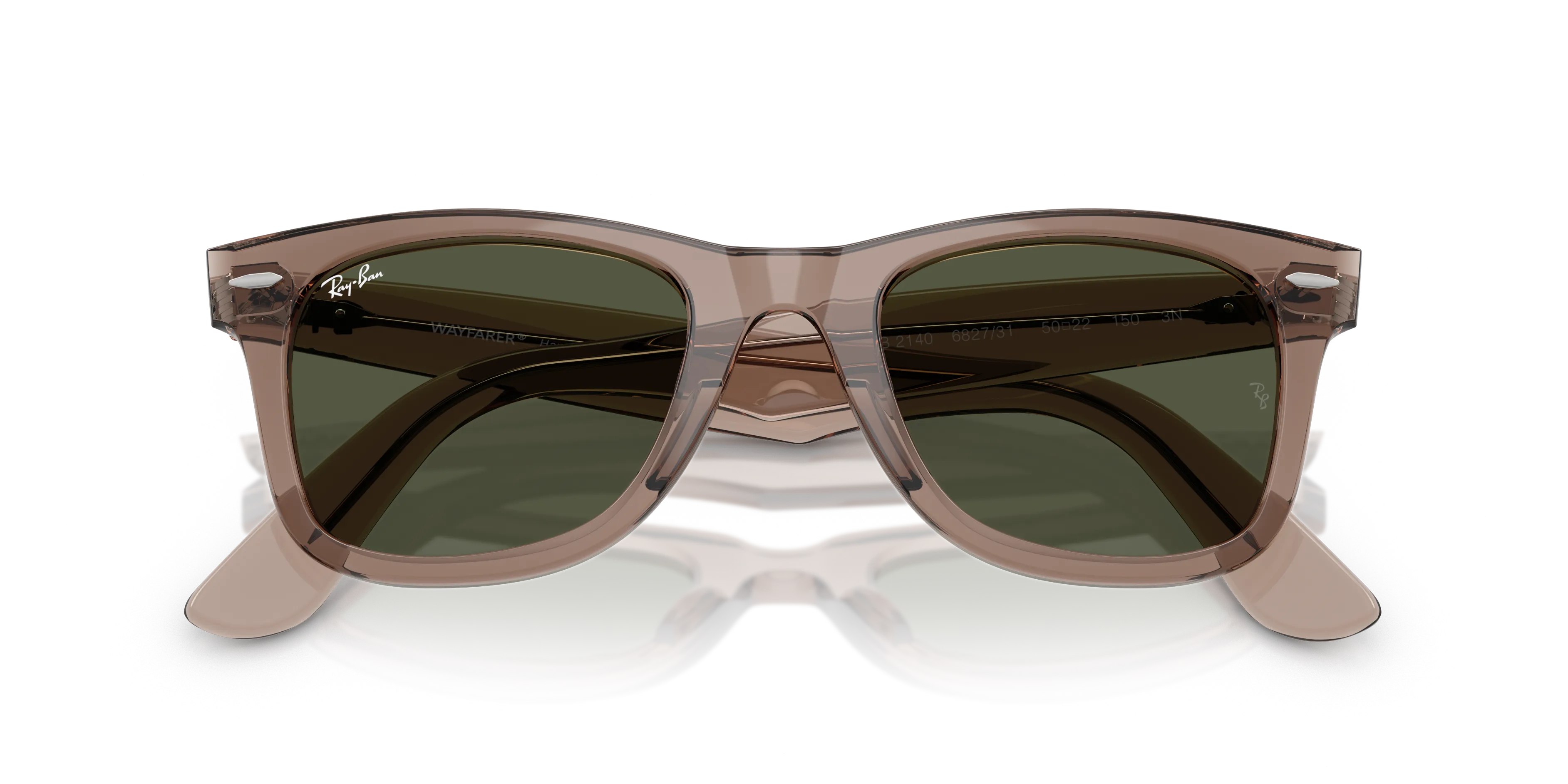 Ray - Ban RB2140 WAYFARER 682731 Occhiali da sole Acetato Marrone Verde Squadrata Normale - immagine 2