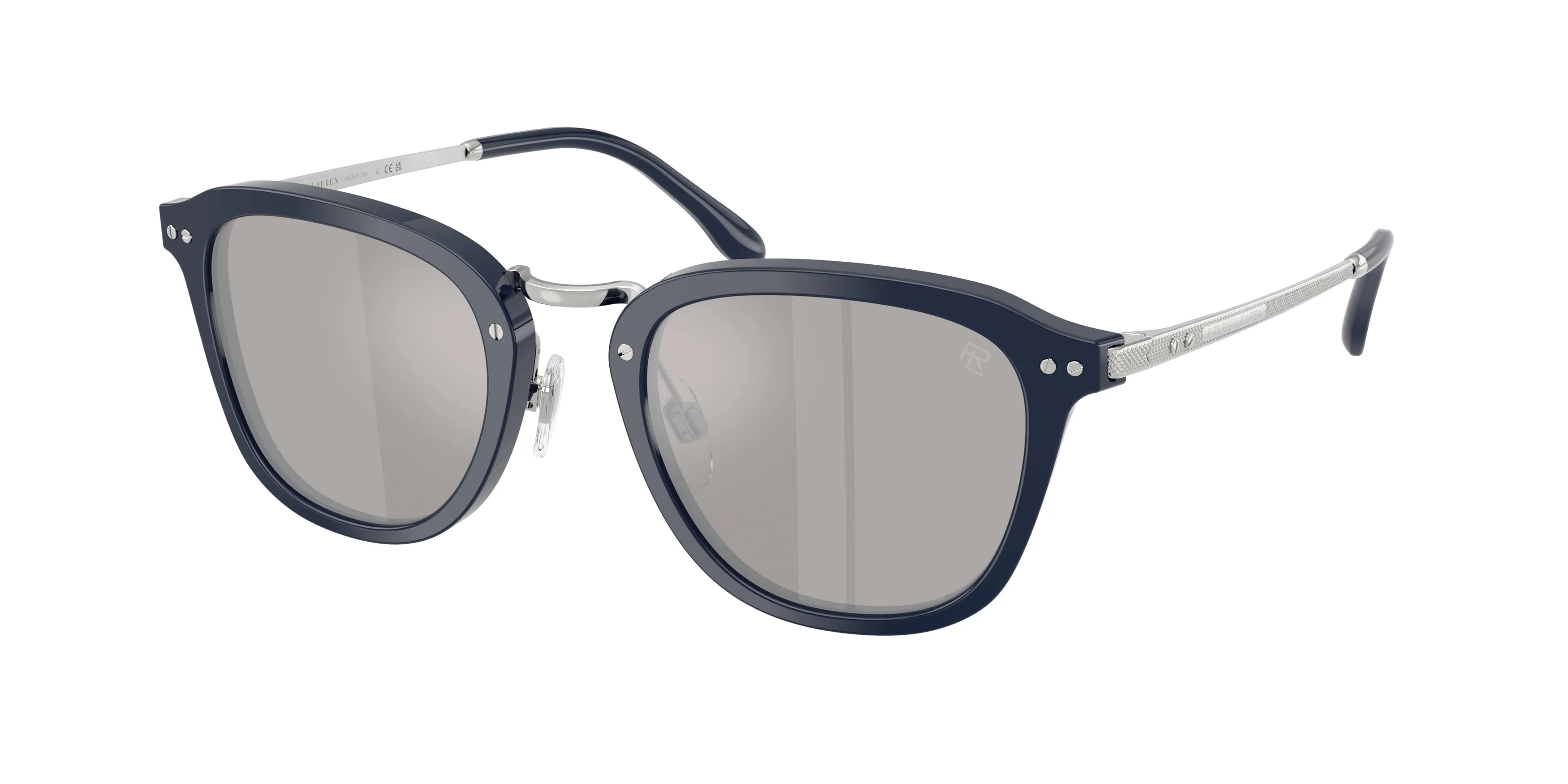 Ralph Lauren RL8246 55866G Occhiali da sole Acetato Blu Grigio Pantos Specchiate - immagine 1