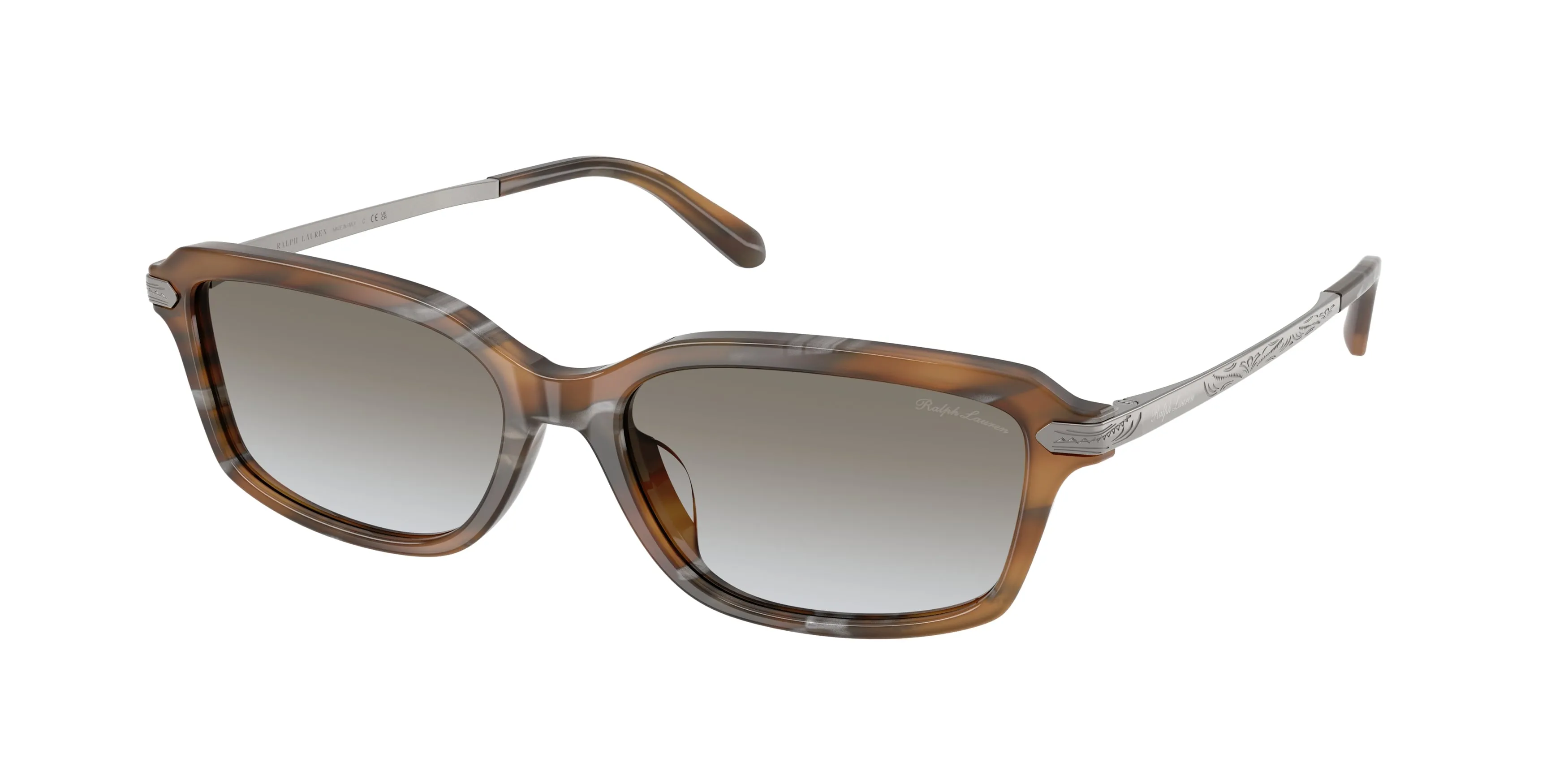 Ralph Lauren RL8245U 637911 Occhiali da sole Acetato Marrone Grigio Squadrata Normale Sfumato - immagine 1