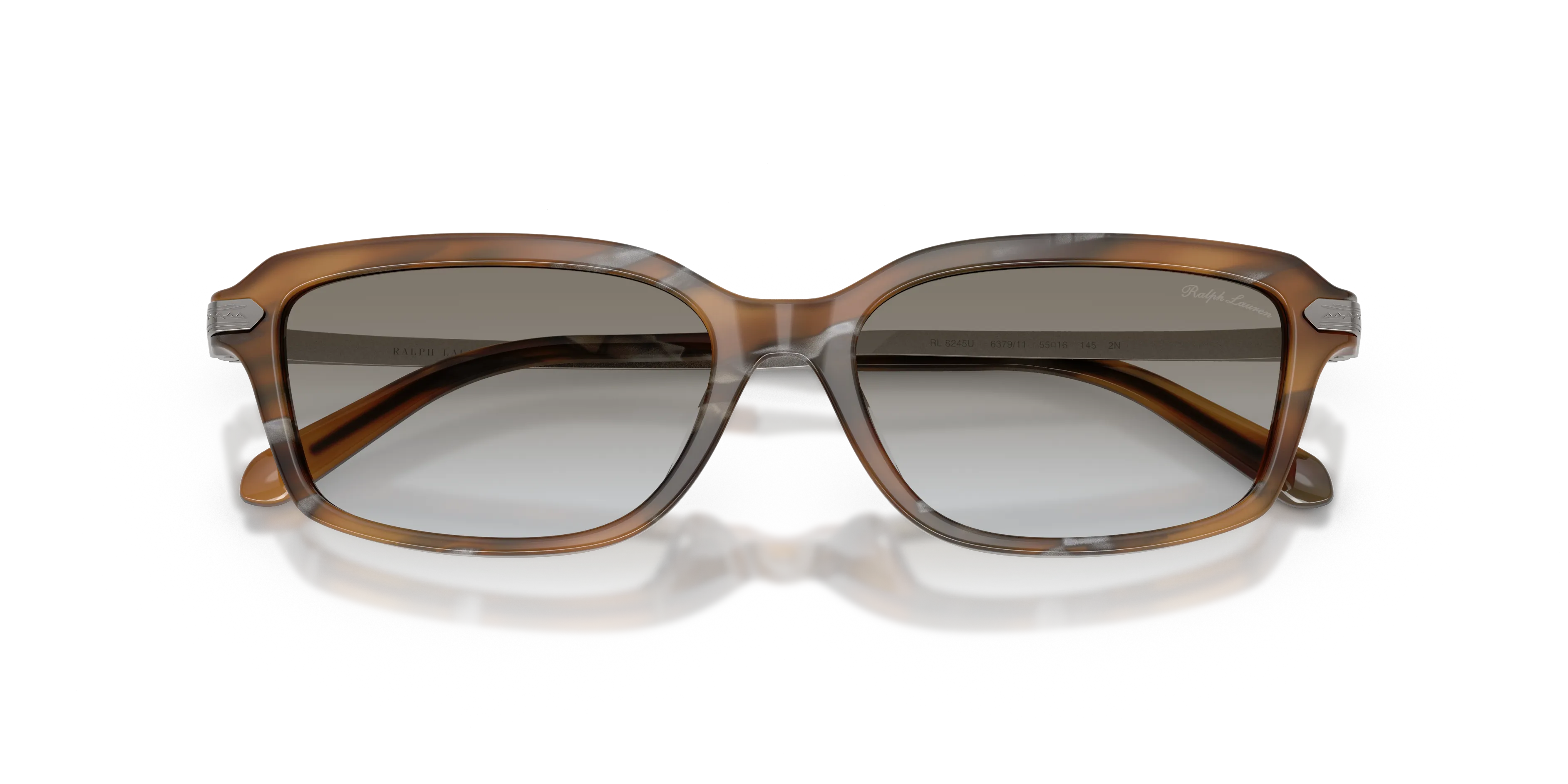 Ralph Lauren RL8245U 637911 Occhiali da sole Acetato Marrone Grigio Squadrata Normale Sfumato - immagine 2
