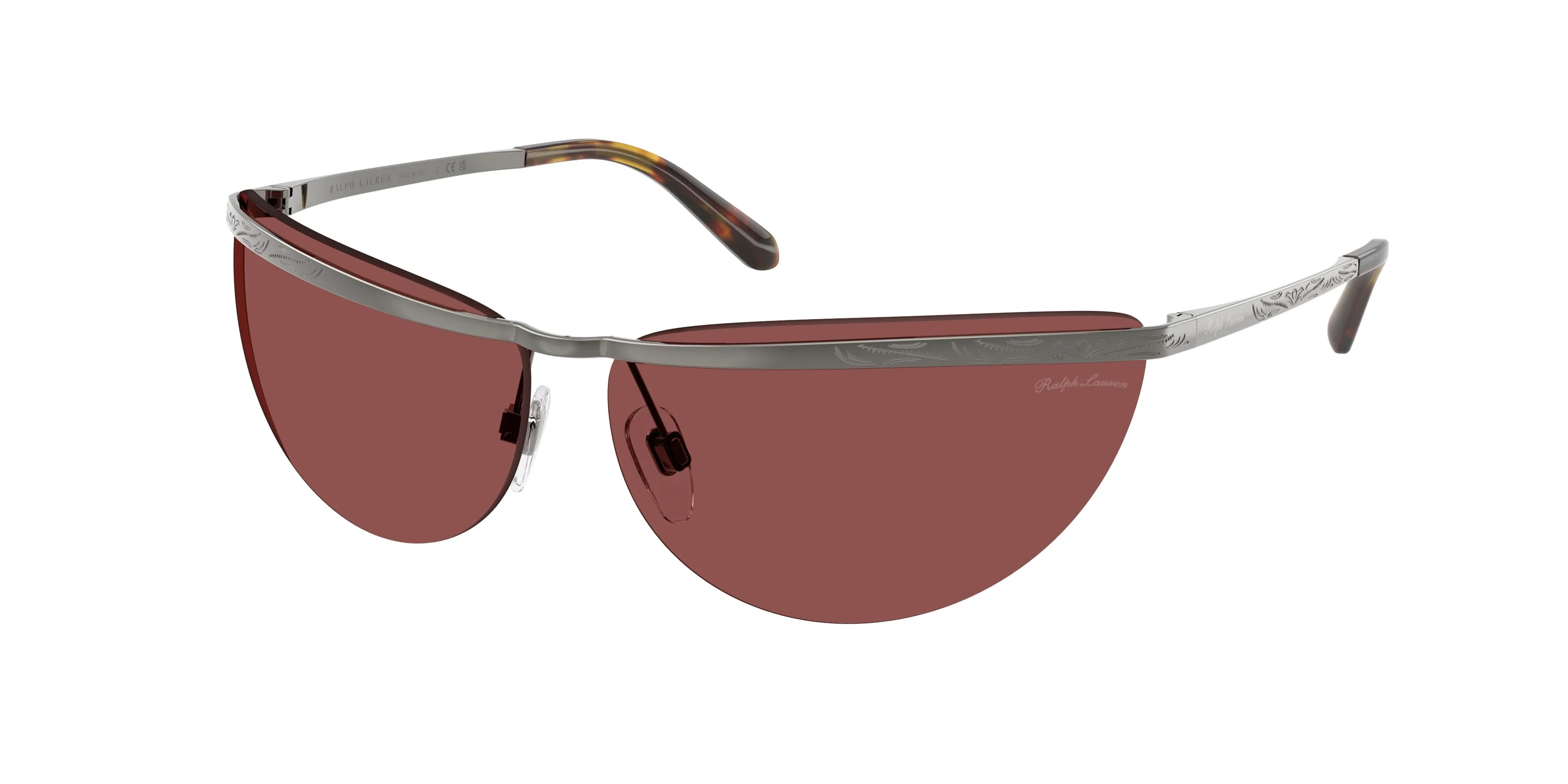 Ralph Lauren RL7097 947175 Occhiali da sole Metallo Grigio Viola Geometrica Normale - immagine 1