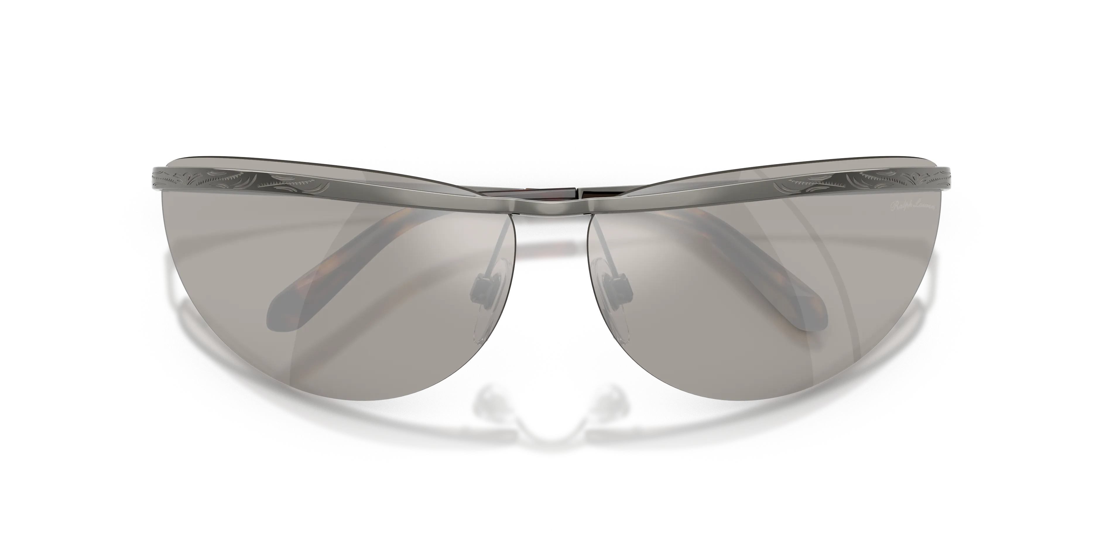 Ralph Lauren RL7097 91206G Occhiali da sole Metallo Grigio Grigio Geometrica Specchiate - immagine 2
