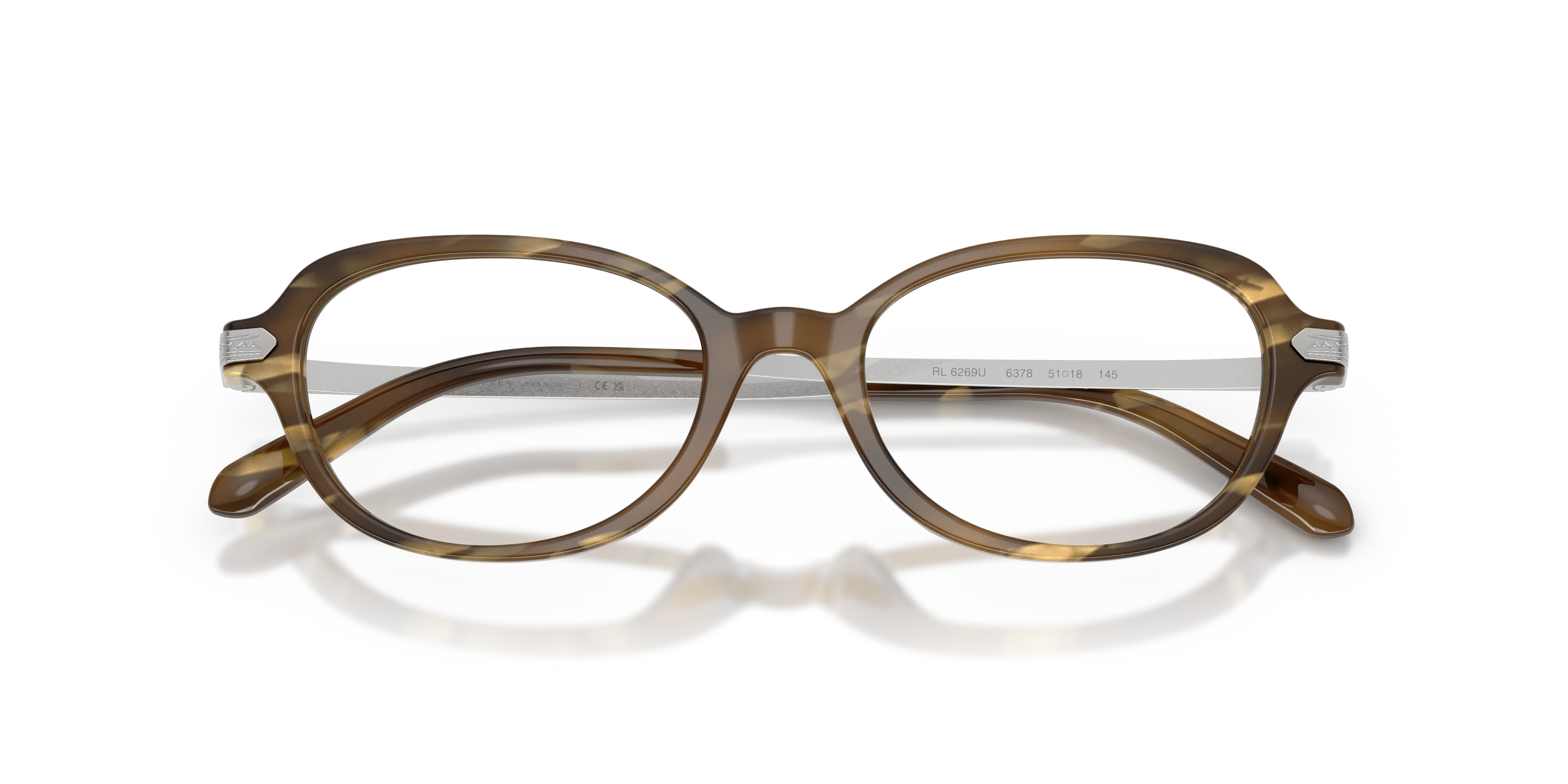 Ralph Lauren RL6269U 6378 Montature da vista Acetato Marrone Trasparente Rotonda Normale - immagine 2