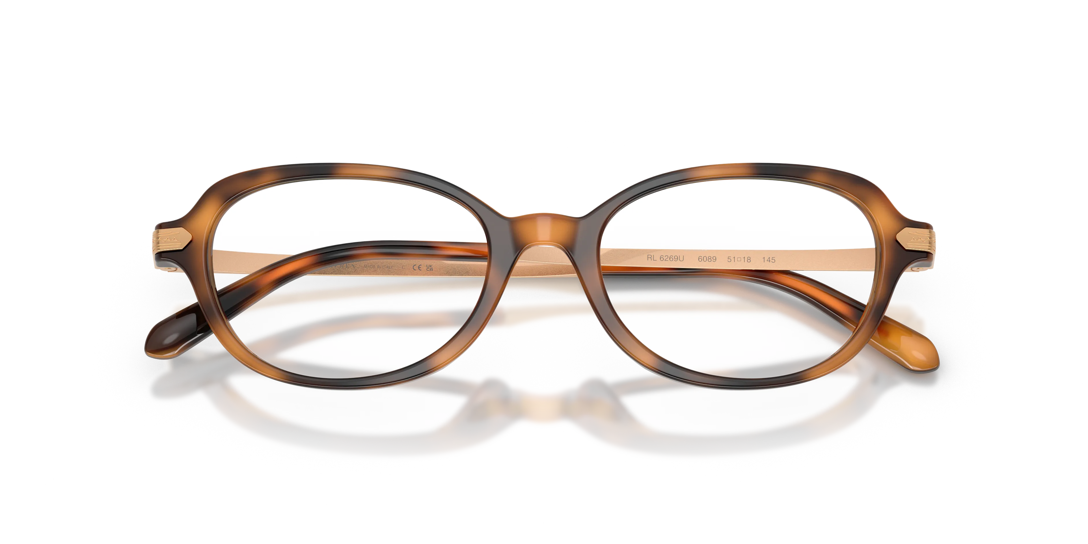 Ralph Lauren RL6269U 6089 Montature da vista Acetato Tartaruga Trasparente Rotonda Normale - immagine 2