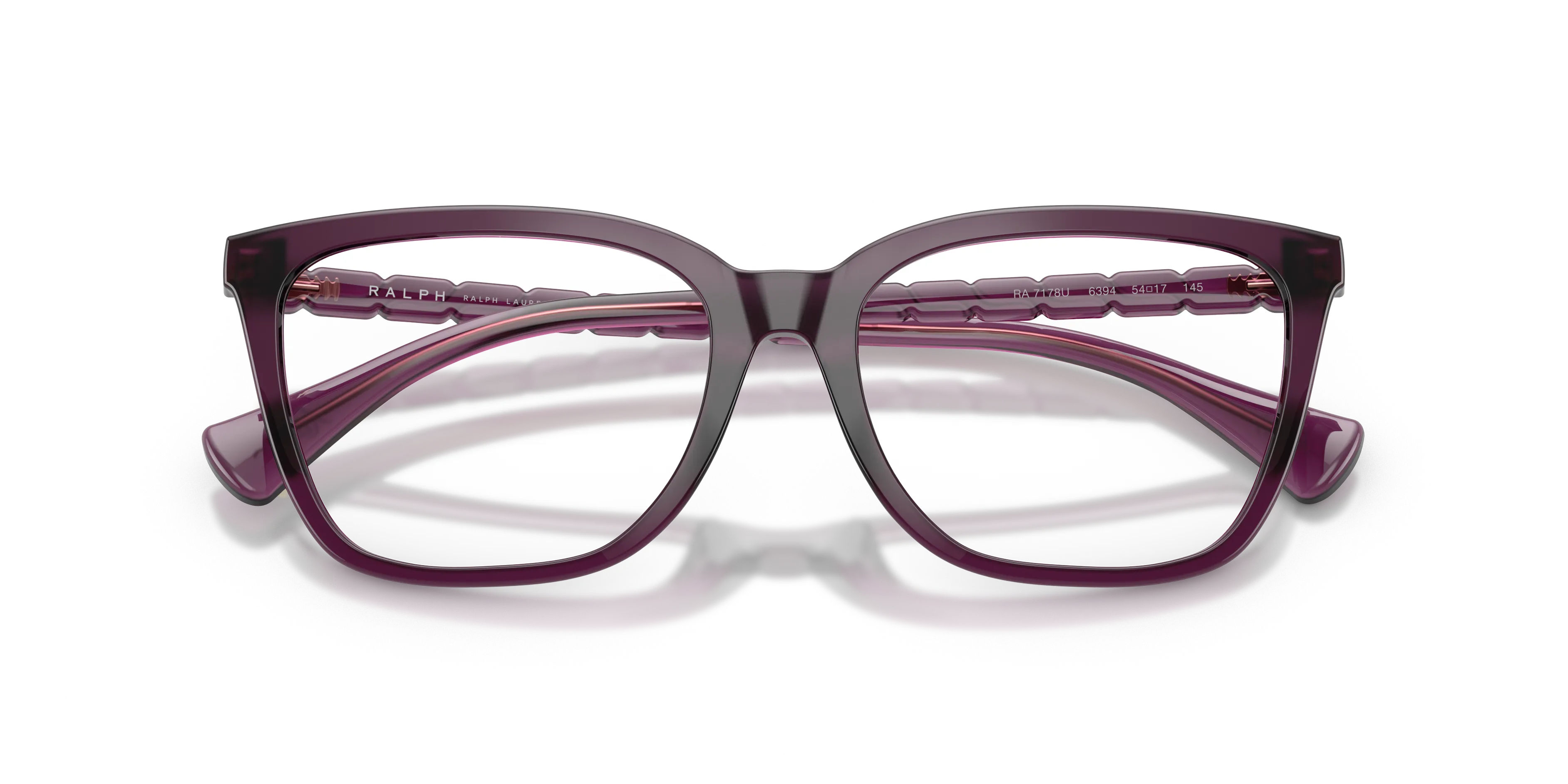 Ralph Lauren RA7178U 6394 Montature da vista Iniettato Viola Trasparente Farfalla Normale - immagine 2