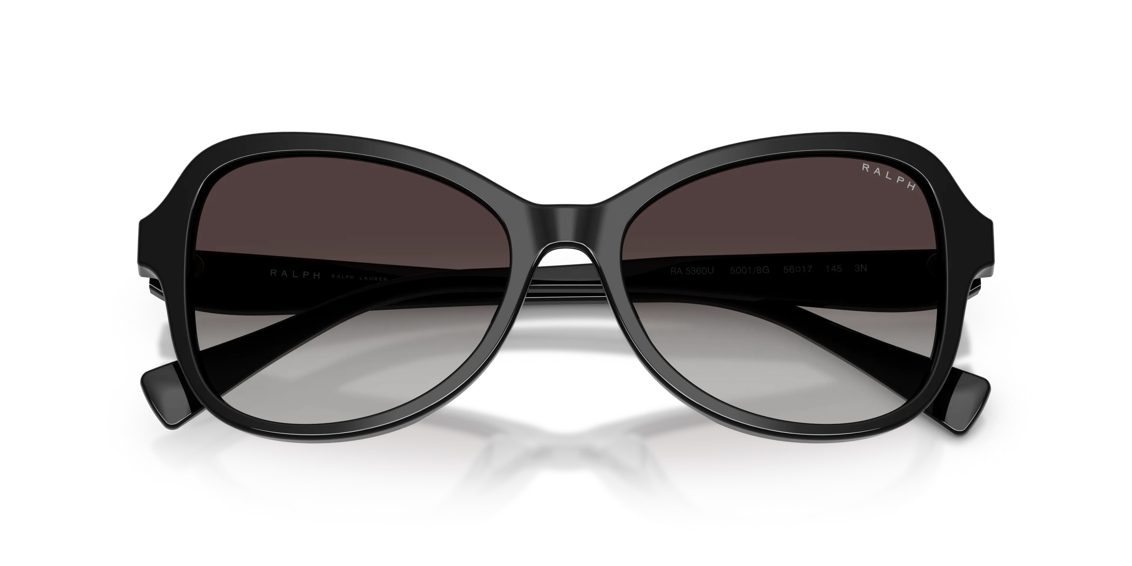 Ralph Lauren RA5360U 50018G Occhiali da sole Acetato Nero Grigio Farfalla Normale Sfumato - immagine 2