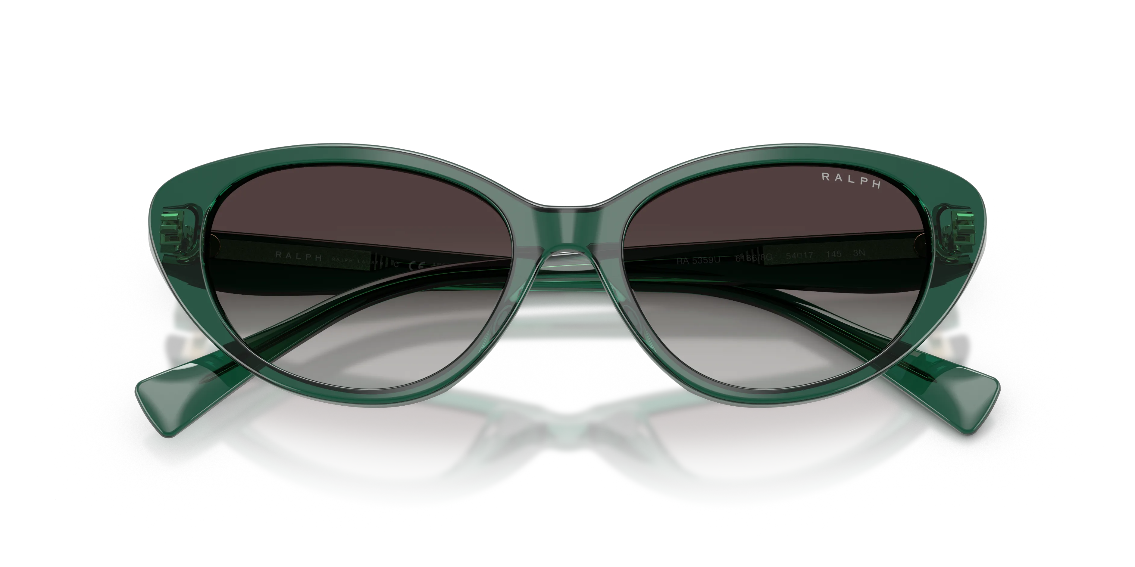 Ralph Lauren RA5359U 61868G Occhiali da sole Acetato Verde Grigio Farfalla Normale Sfumato - immagine 2