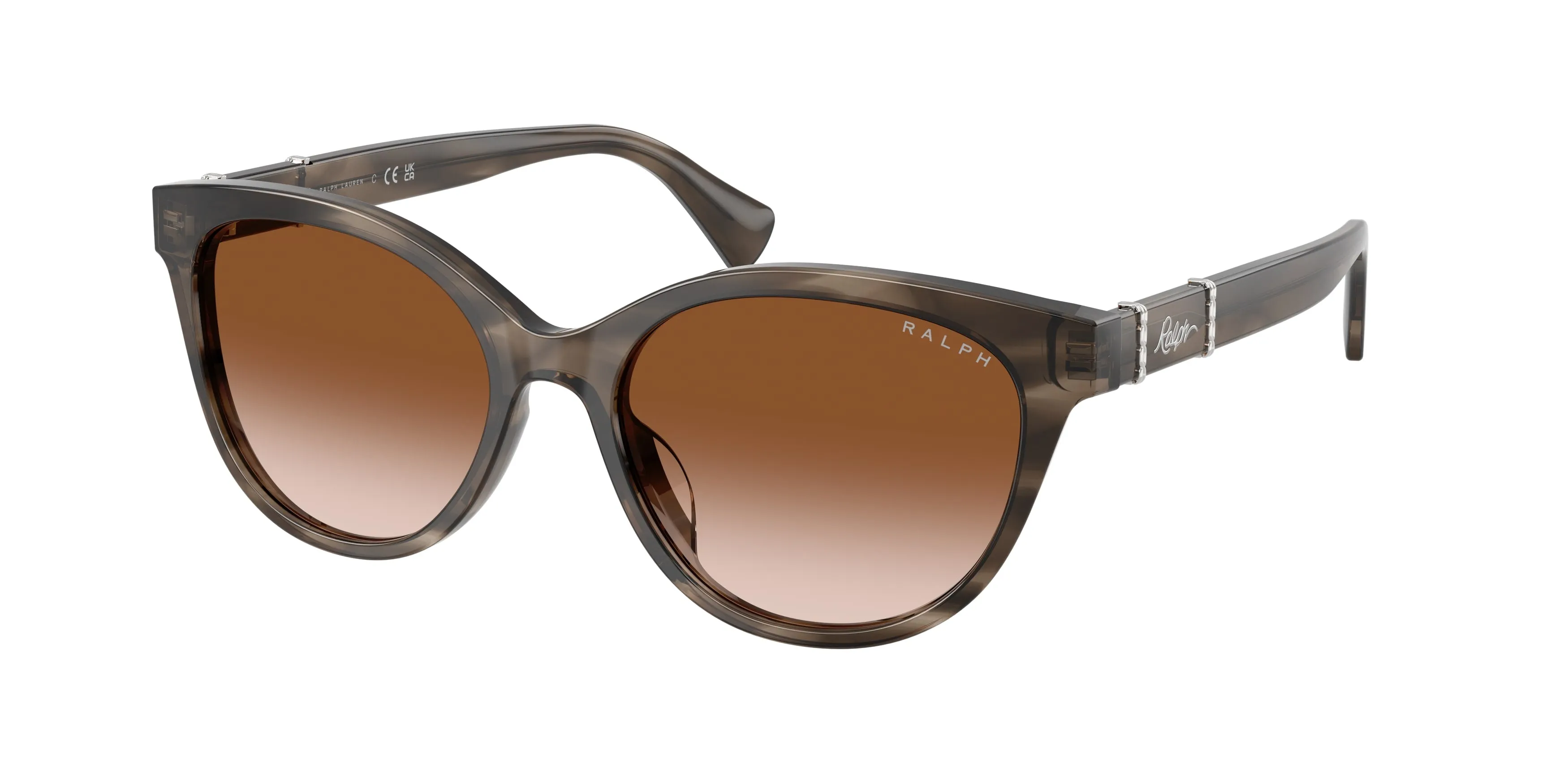 Ralph Lauren RA5357U 638313 Occhiali da sole Acetato Grigio Marrone Rotonda Normale Sfumato - immagine 1