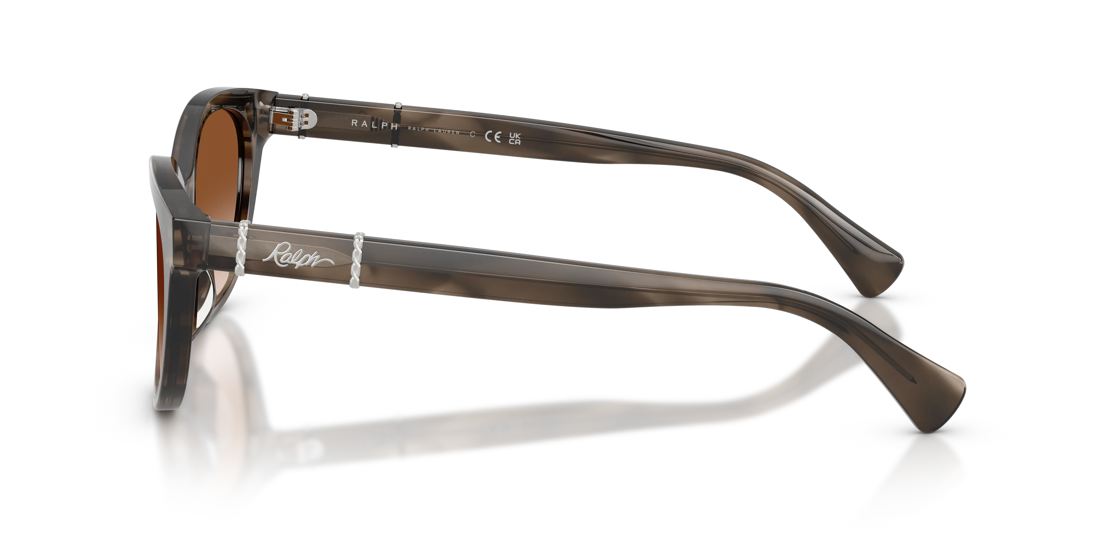 Ralph Lauren RA5357U 638313 Occhiali da sole Acetato Grigio Marrone Rotonda Normale Sfumato - immagine 4