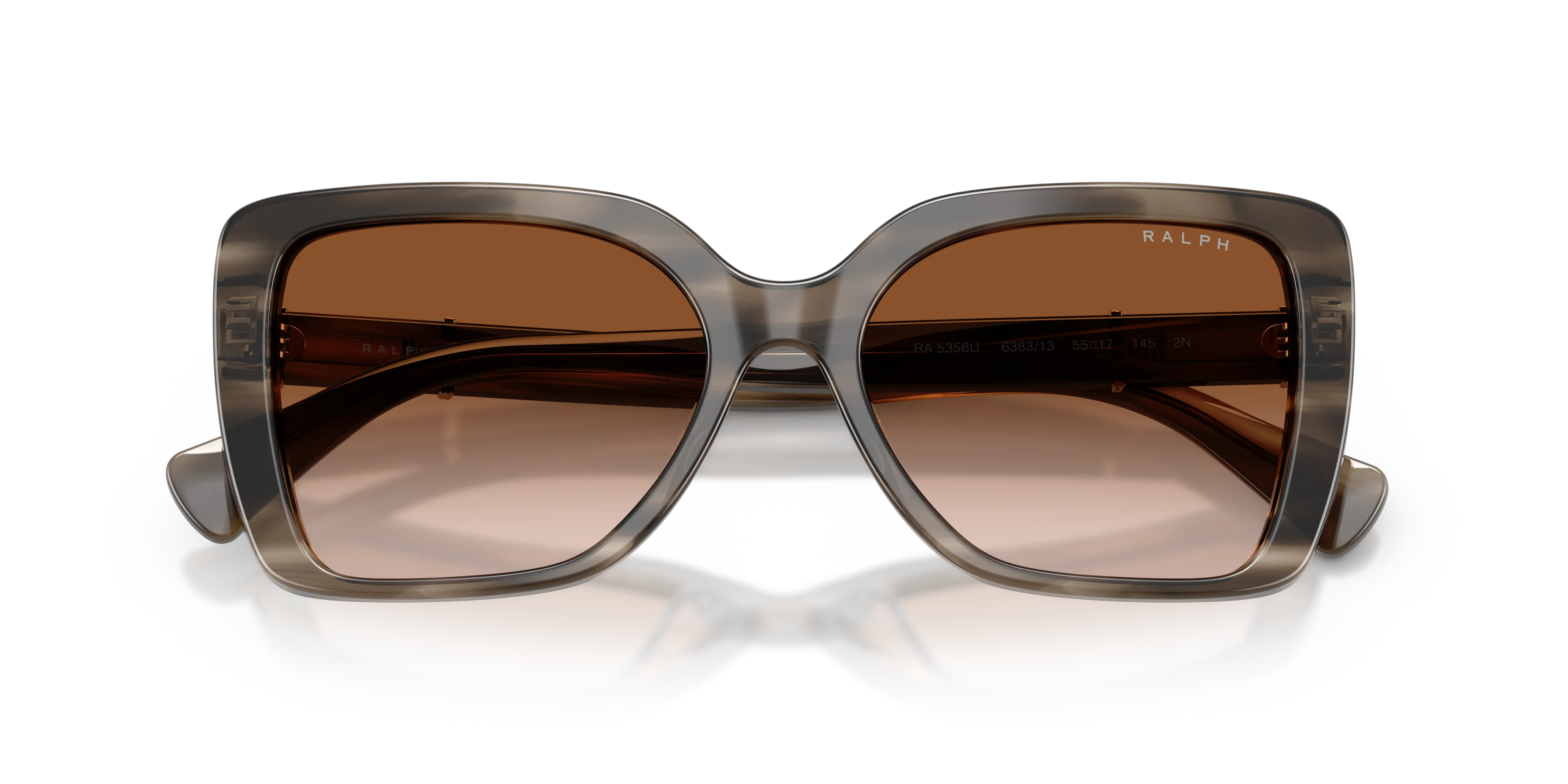 Ralph Lauren RA5356U 638313 Occhiali da sole Acetato Grigio Marrone Squadrata Normale Sfumato - immagine 2