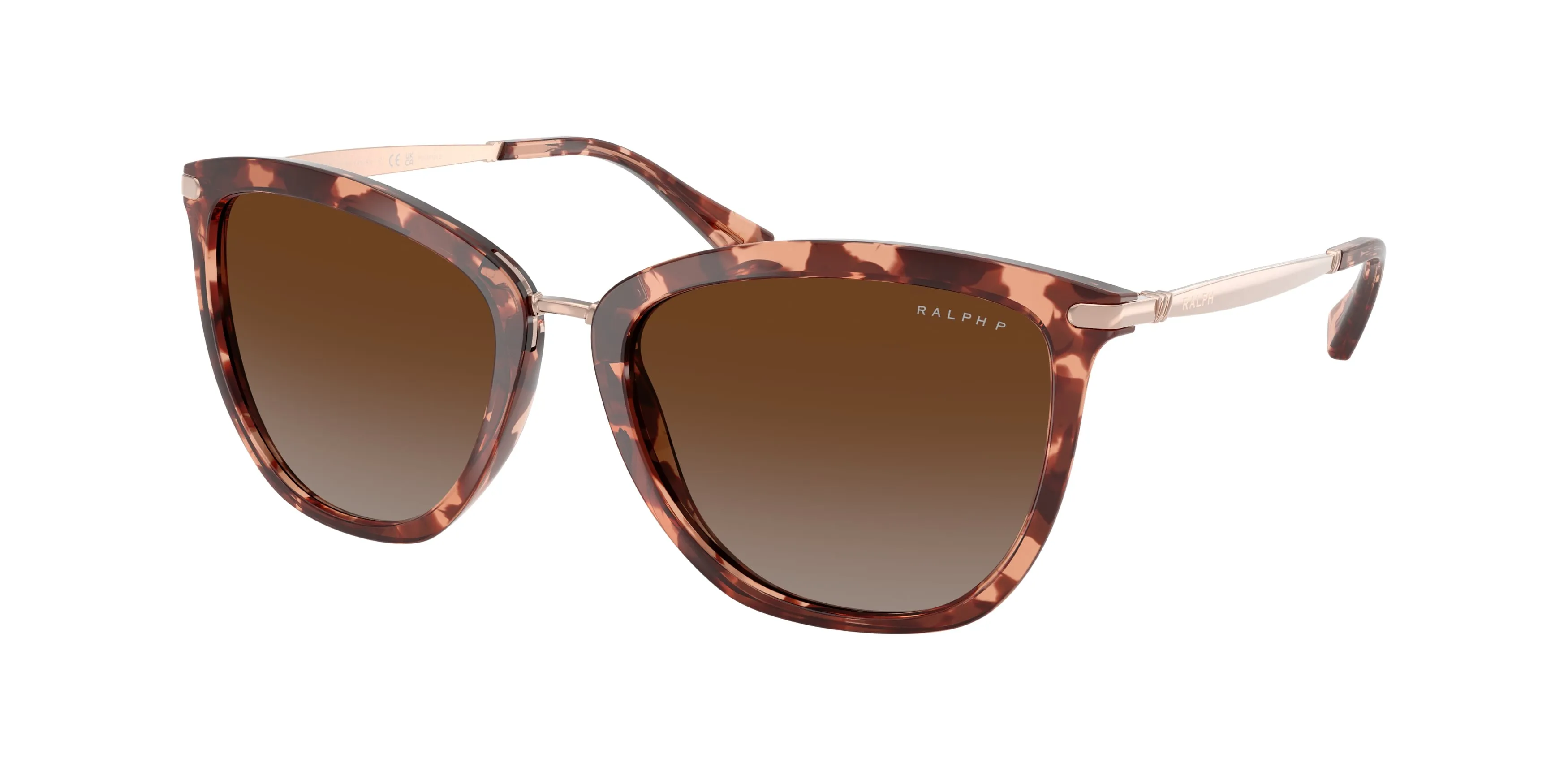 Ralph Lauren RA5245 6394T5 Occhiali da sole Iniettato Tartaruga Marrone Cat Eye Polarizzata - immagine 1