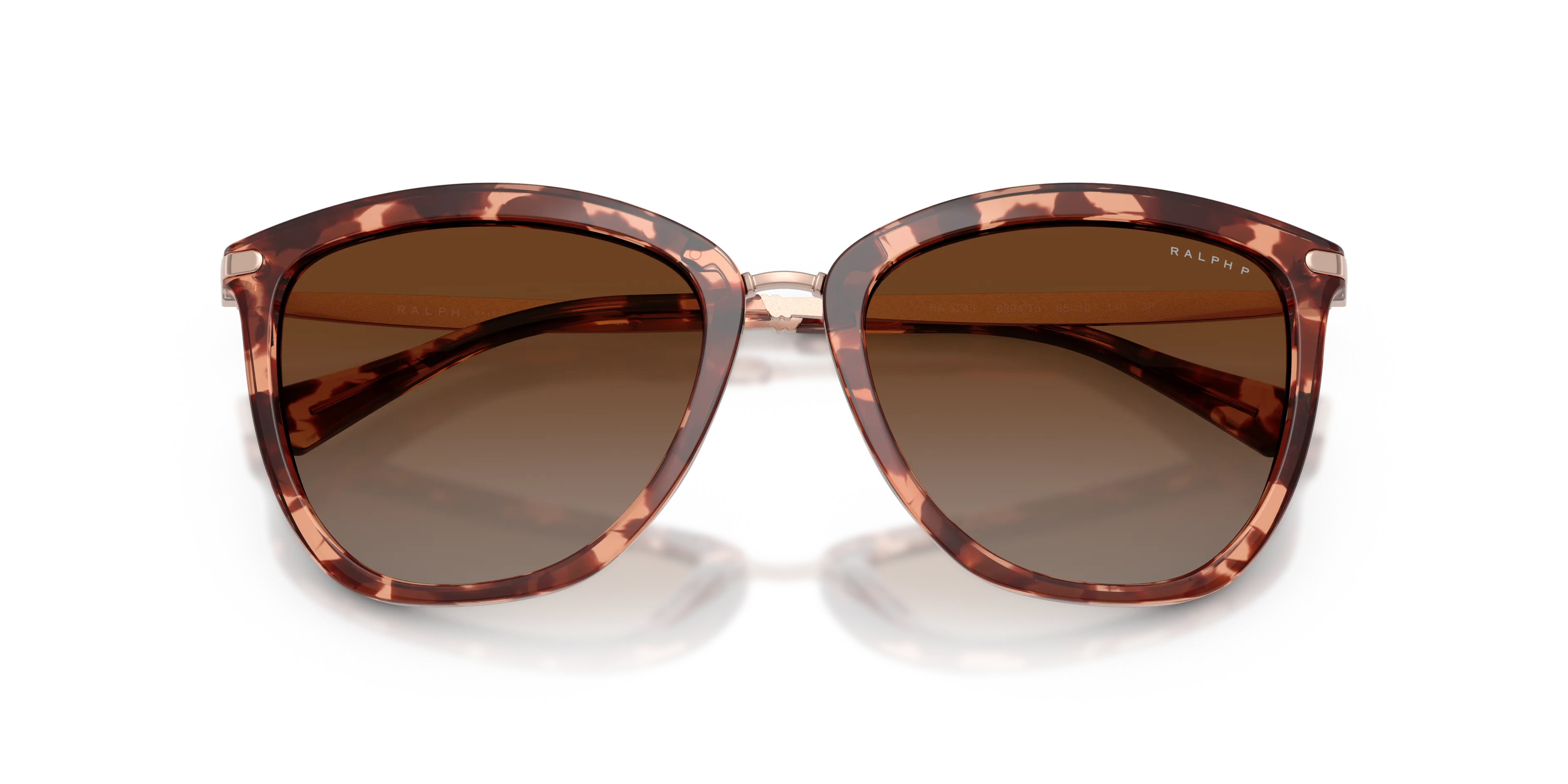 Ralph Lauren RA5245 6394T5 Occhiali da sole Iniettato Tartaruga Marrone Cat Eye Polarizzata - immagine 2