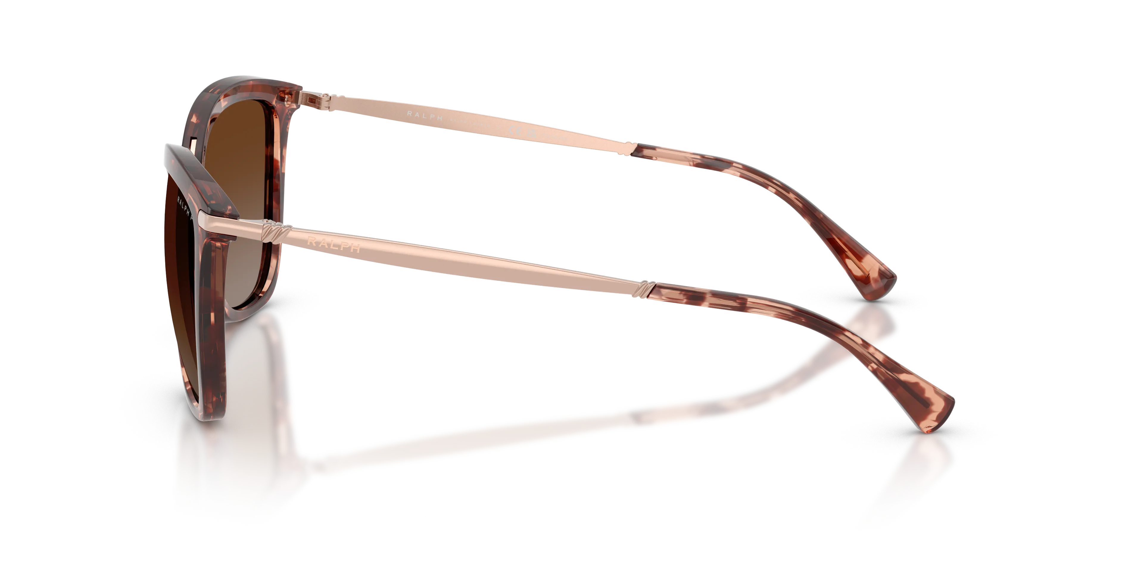 Ralph Lauren RA5245 6394T5 Occhiali da sole Iniettato Tartaruga Marrone Cat Eye Polarizzata - immagine 4