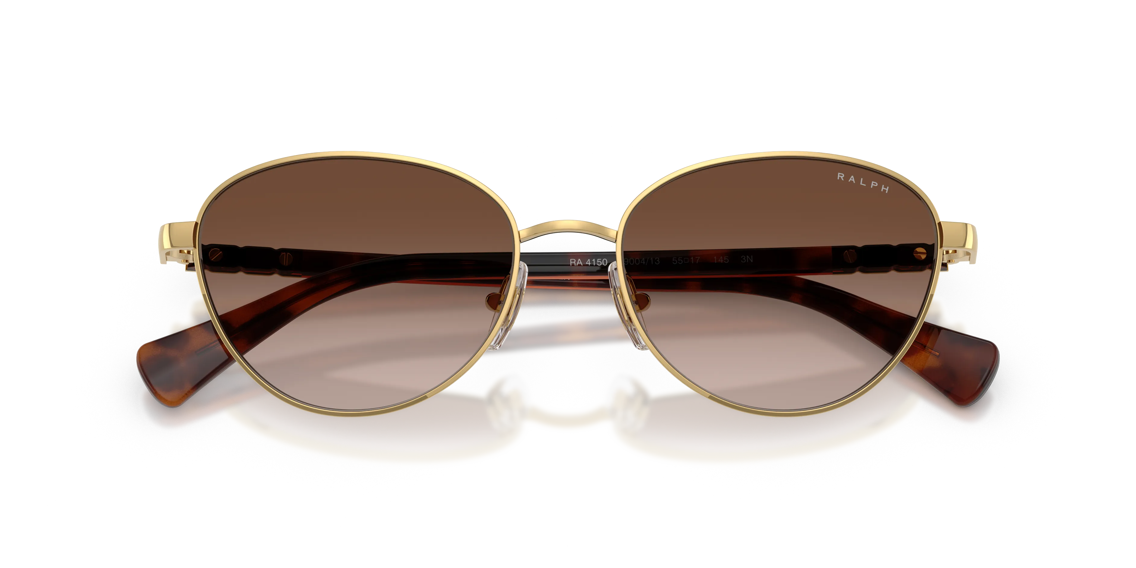 Ralph Lauren RA4150 900413 Occhiali da sole Metallo Oro Marrone Cat Eye Normale Sfumato - immagine 2