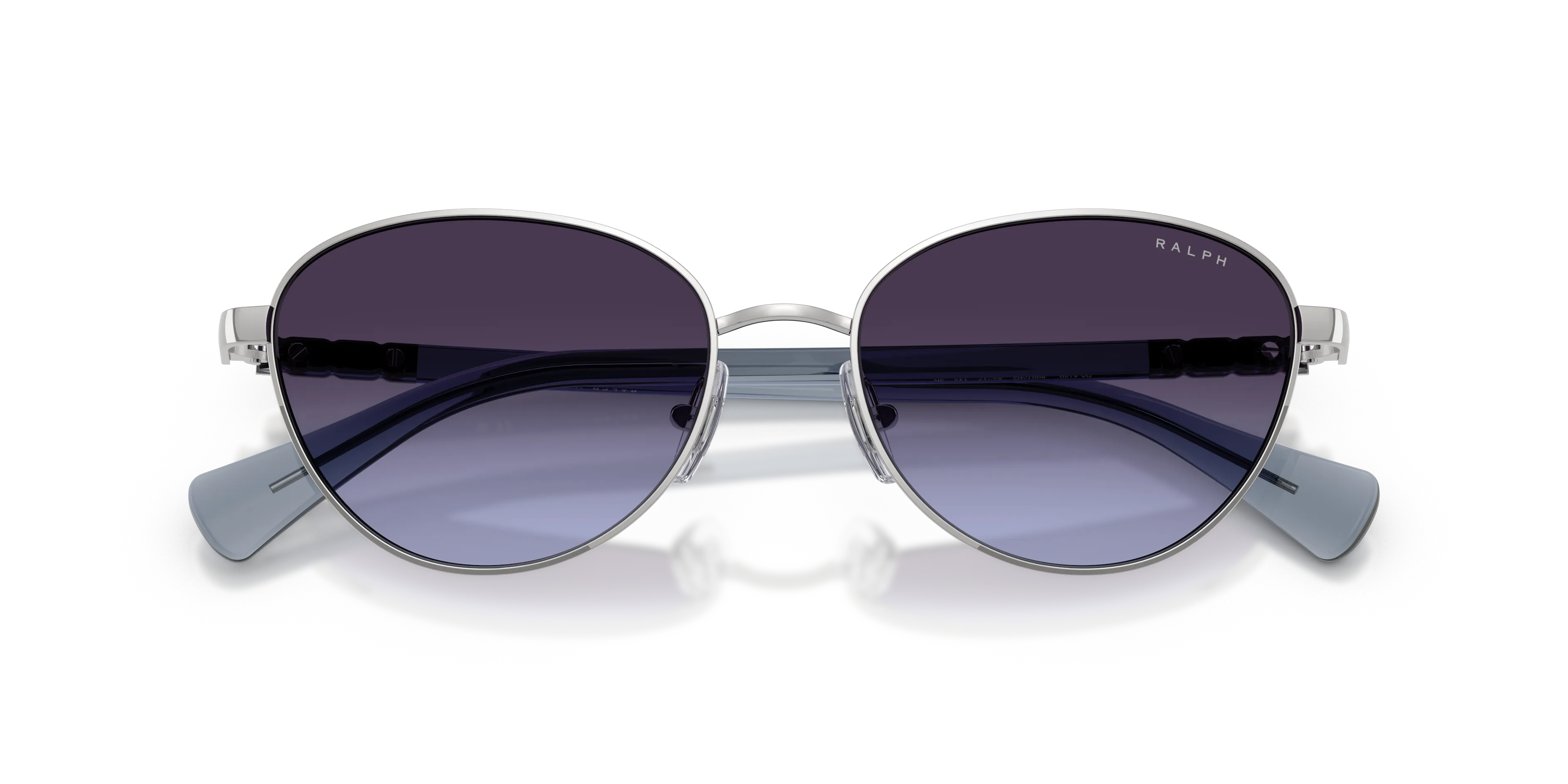Ralph Lauren RA4150 90014Q Occhiali da sole Metallo Argento Blu Cat Eye Normale Sfumato - immagine 2
