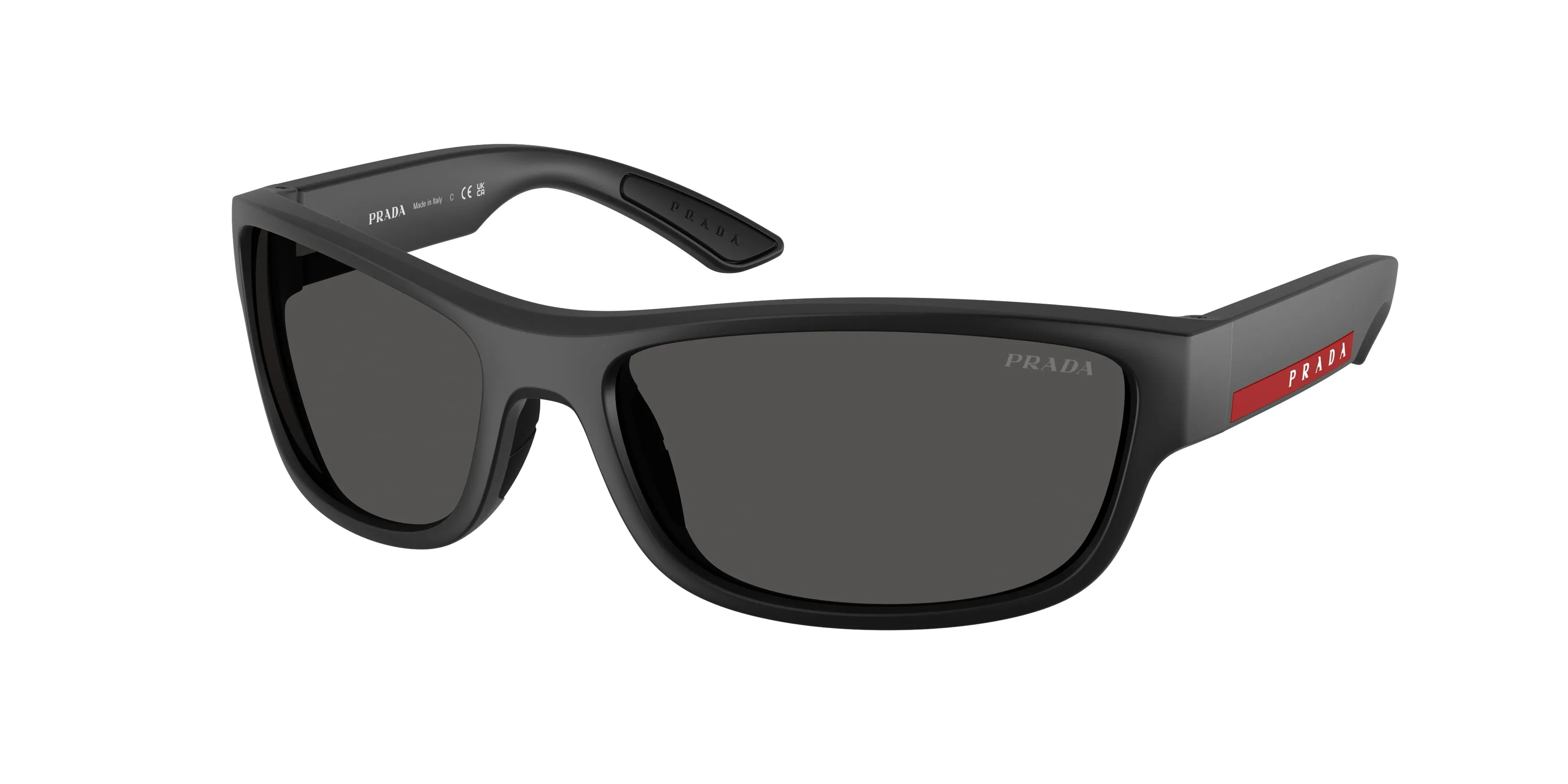 Prada Linea Rossa PS C04S 1BO08Z Occhiali da sole Iniettato Nero Grigio Pillow Normale - immagine 1