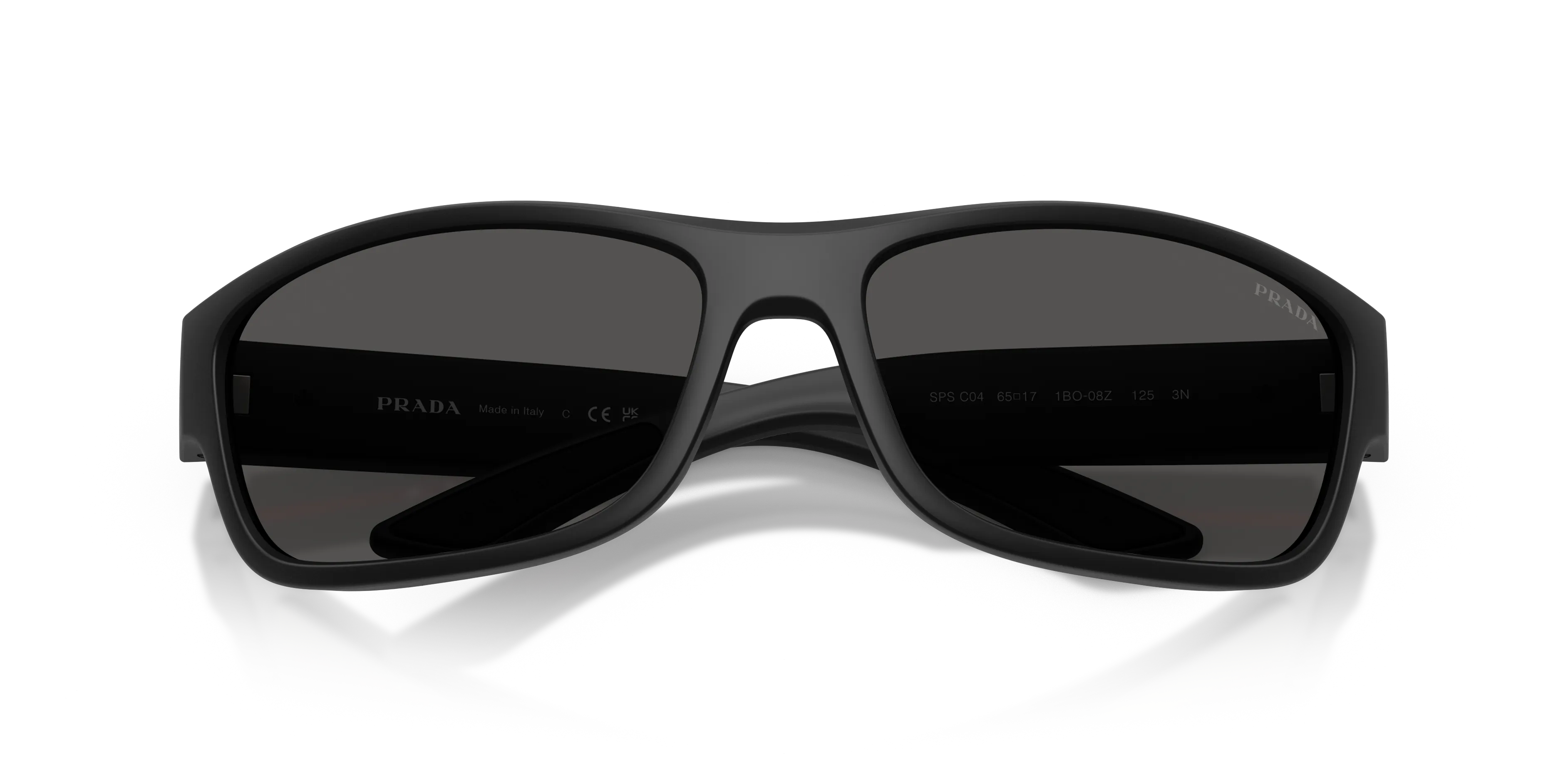 Prada Linea Rossa PS C04S 1BO08Z Occhiali da sole Iniettato Nero Grigio Pillow Normale - immagine 2