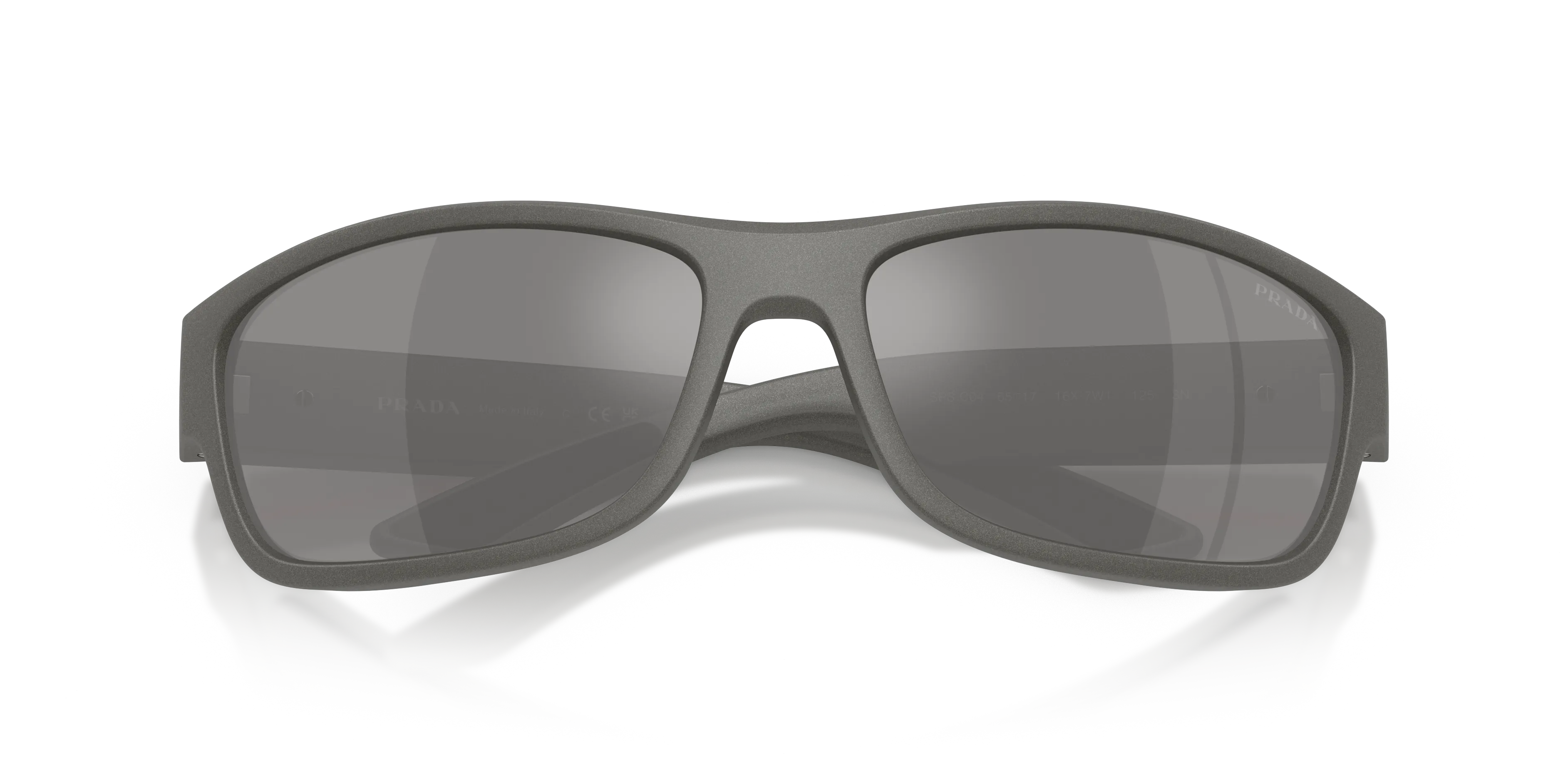 Prada Linea Rossa PS C04S 16X7W1 Occhiali da sole Iniettato Grigio Grigio Pillow Specchiate - immagine 2