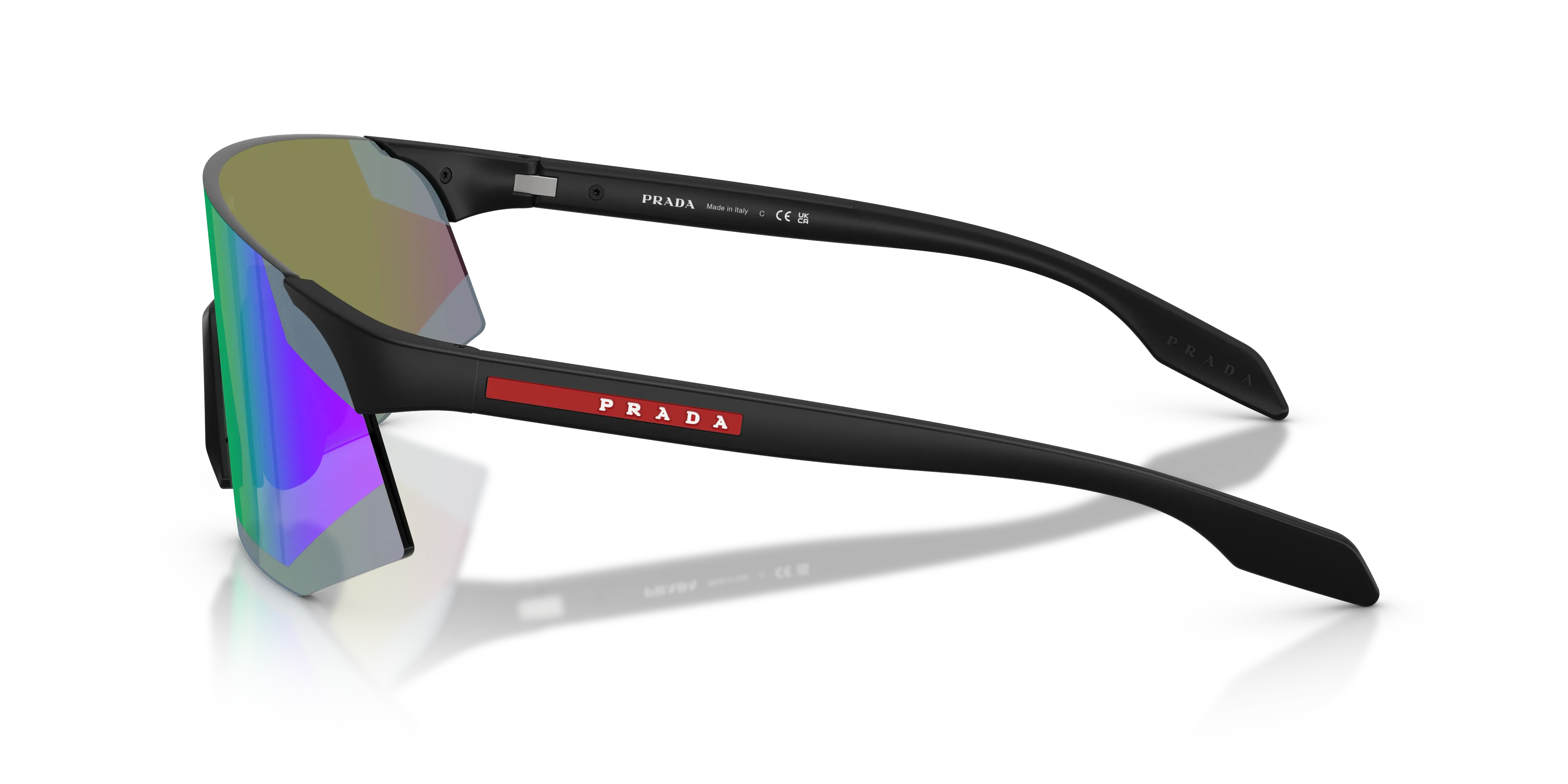 Prada Linea Rossa PS C03SU 12P60Z Occhiali da sole Iniettato Nero Blu Geometrica Normale - immagine 4