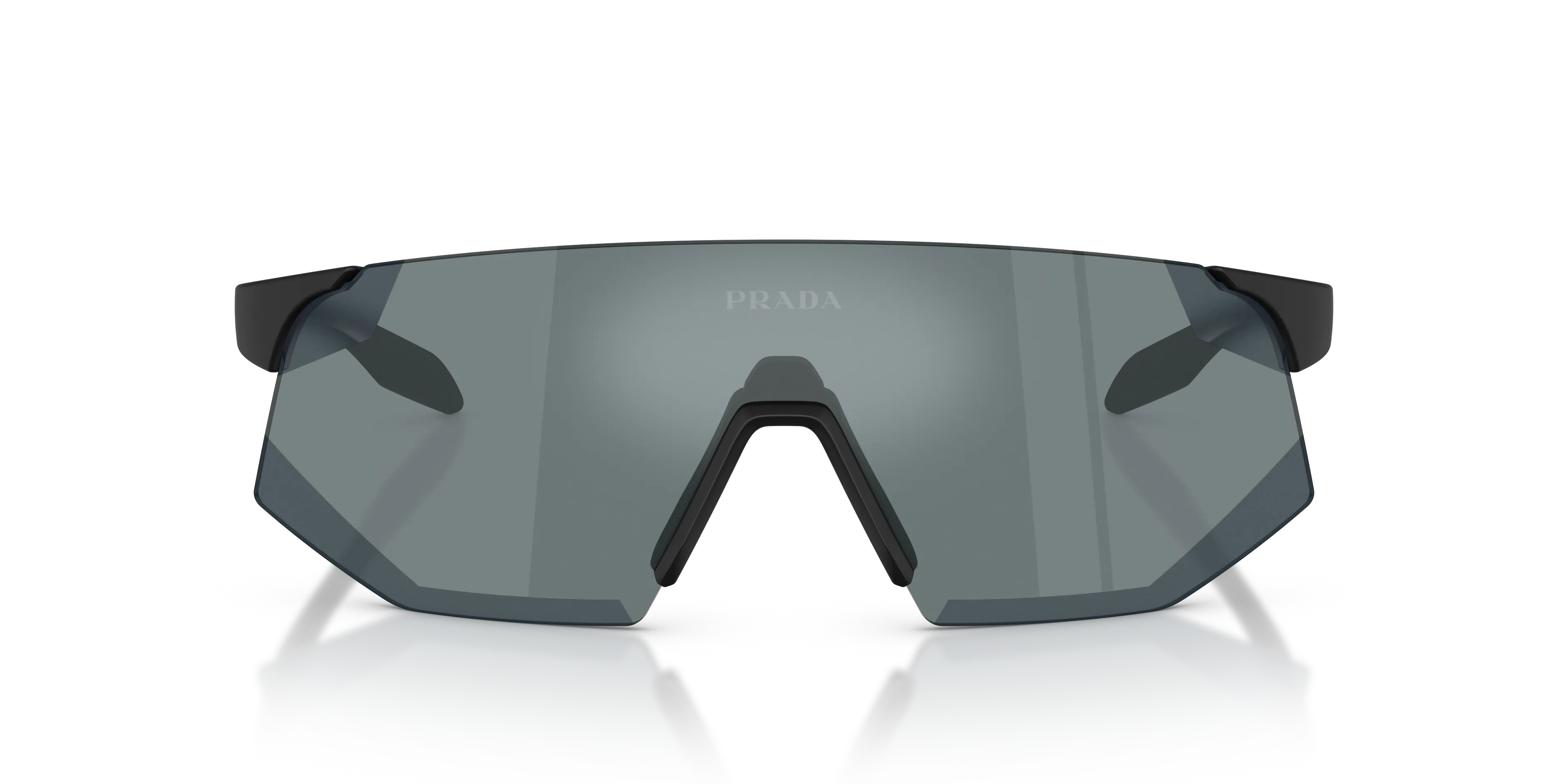 Prada Linea Rossa PS C03SU 12P5L0 Occhiali da sole Iniettato Nero Grigio Geometrica Specchiate - immagine 3