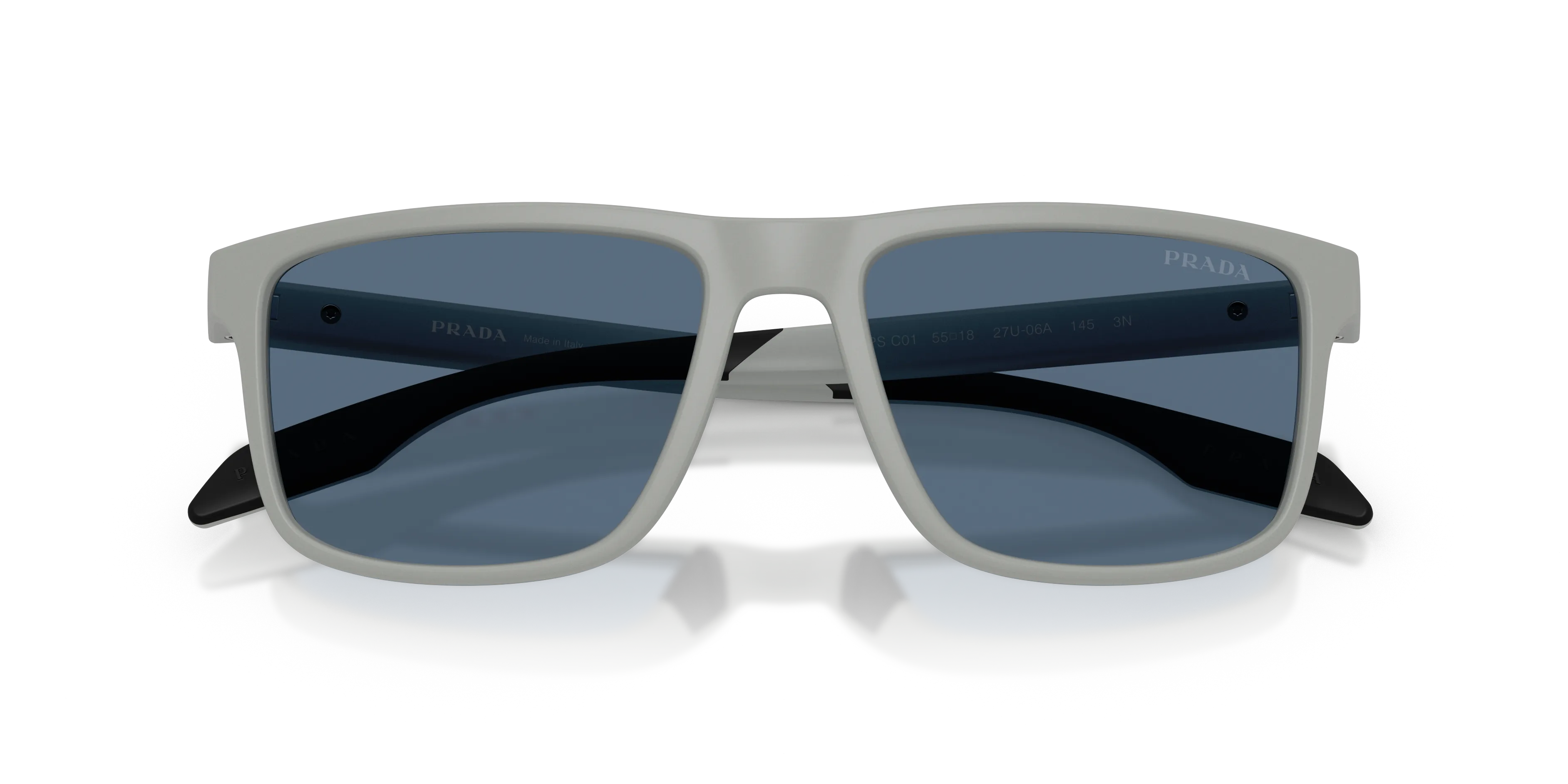 Prada Linea Rossa PS C01S 27U06A Occhiali da sole Iniettato Grigio Blu Pillow Normale - immagine 2