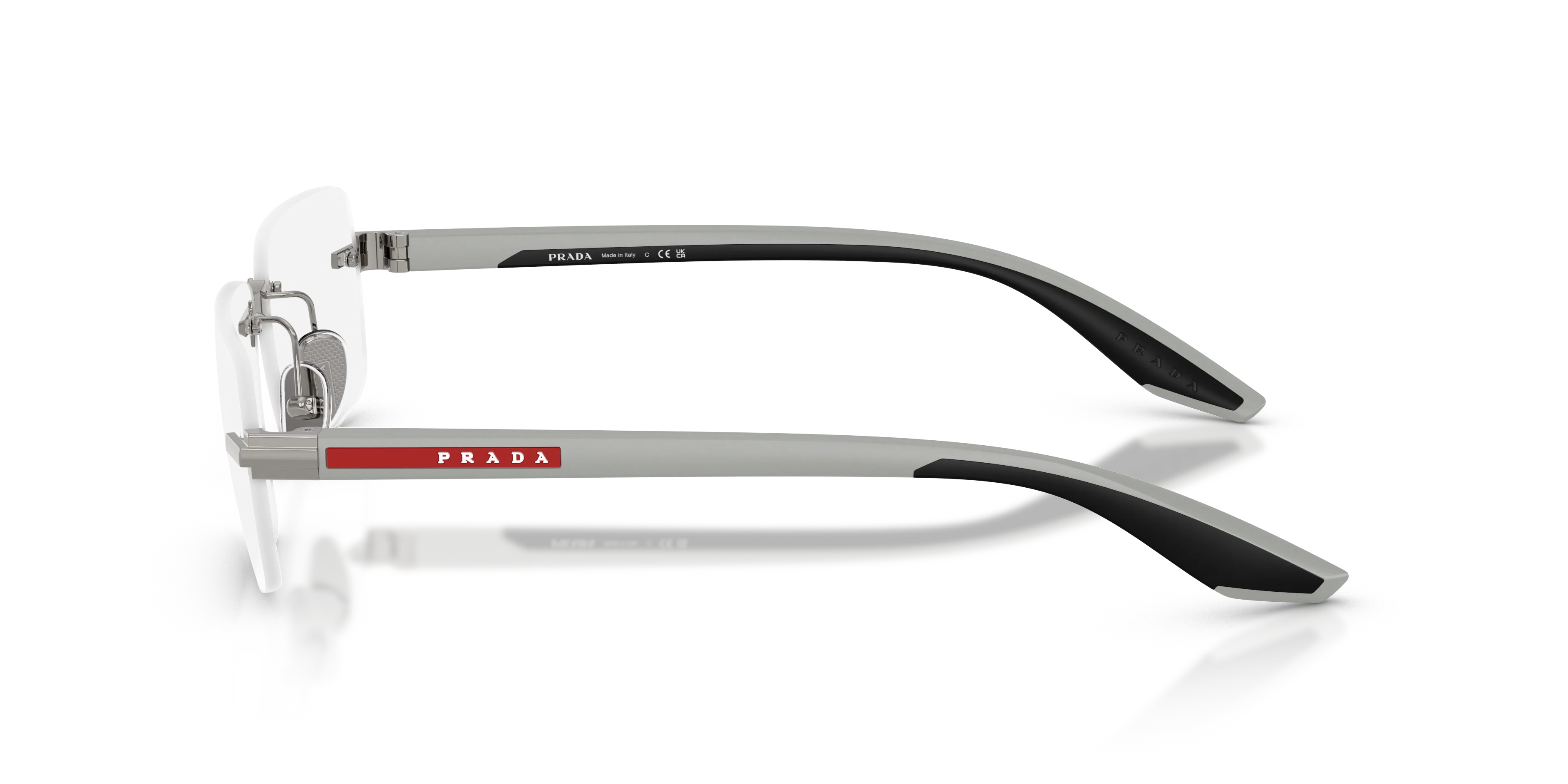 Prada Linea Rossa PS 58TV 5AV1O1 Montature da vista Metallo Grigio Trasparente Squadrata Normale - immagine 4