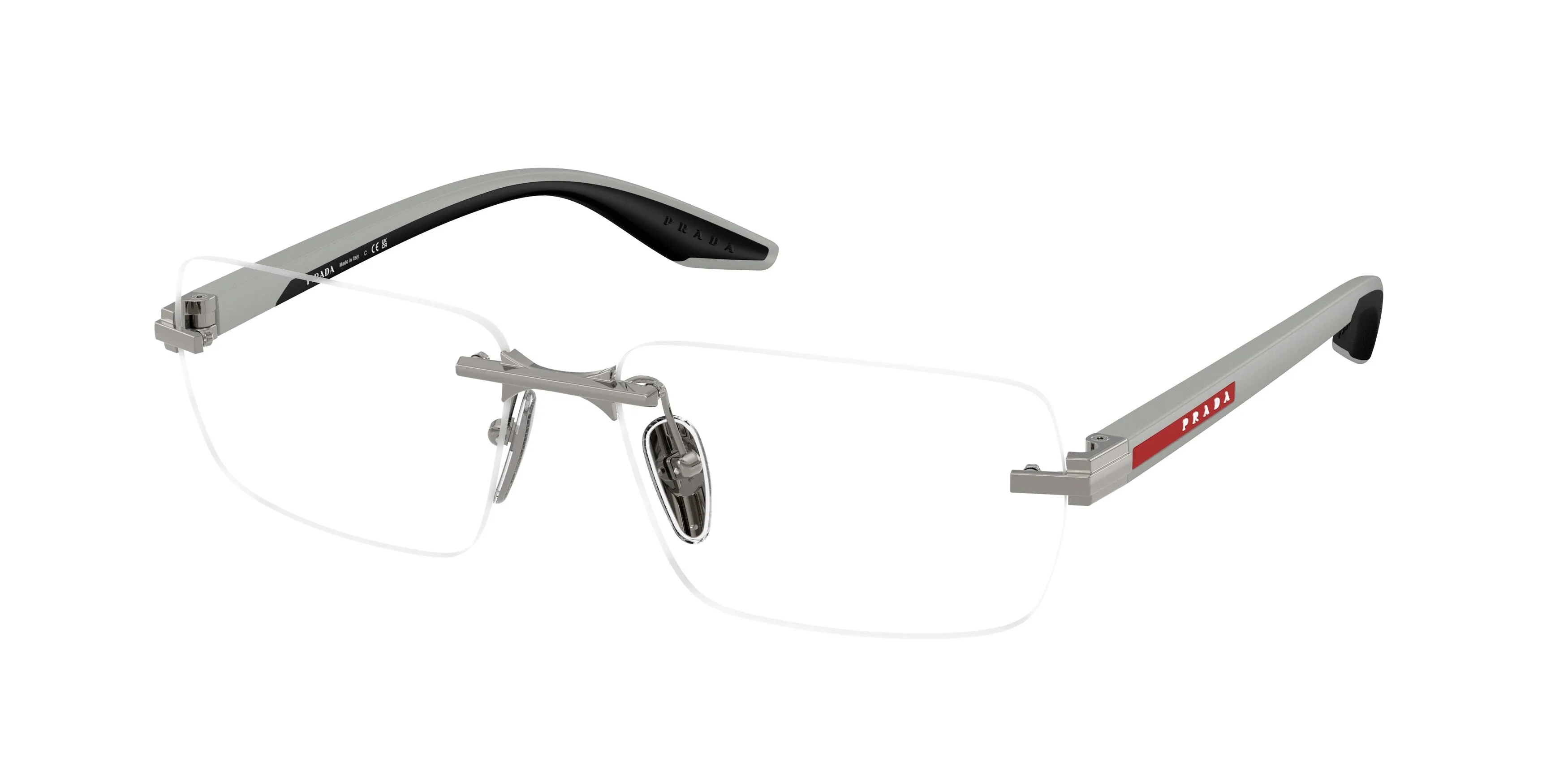 Prada Linea Rossa PS 58TV 5AV1O1 Montature da vista Metallo Grigio Trasparente Squadrata Normale - immagine 1