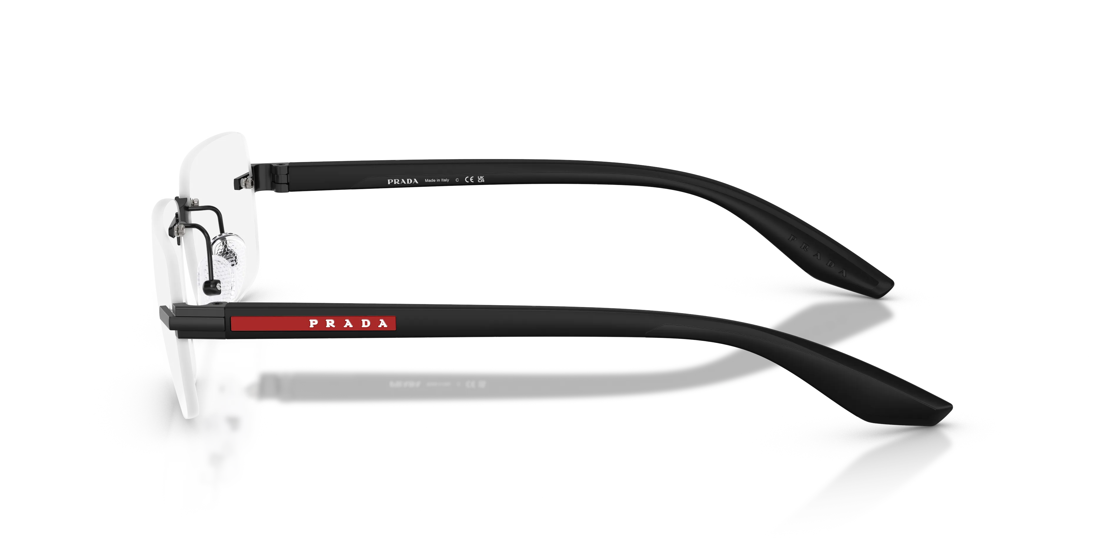 Prada Linea Rossa PS 58TV 1BO1O1 Montature da vista Metallo Nero Trasparente Squadrata Normale - immagine 4