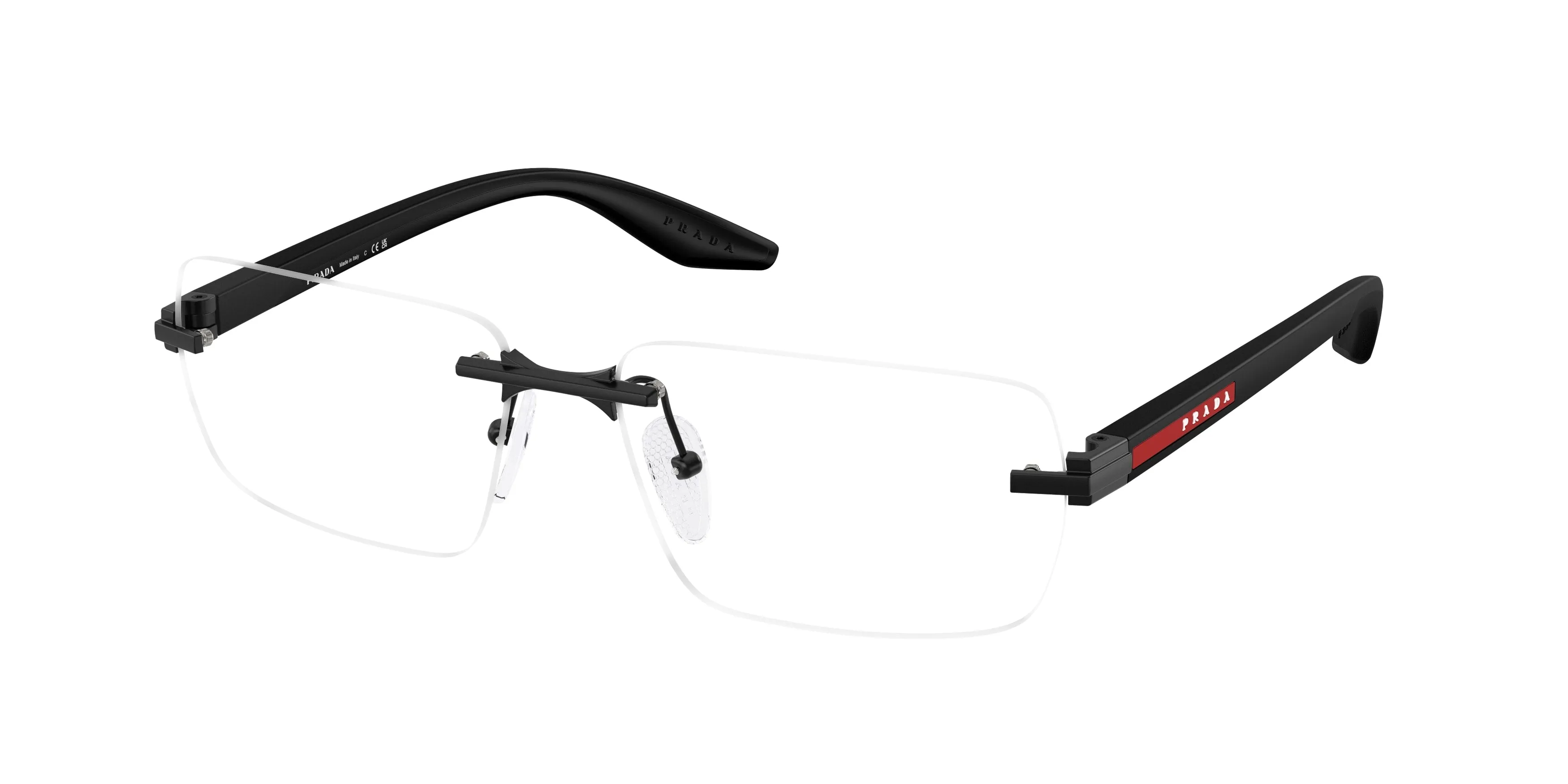 Prada Linea Rossa PS 58TV 1BO1O1 Montature da vista Metallo Nero Trasparente Squadrata Normale - immagine 1