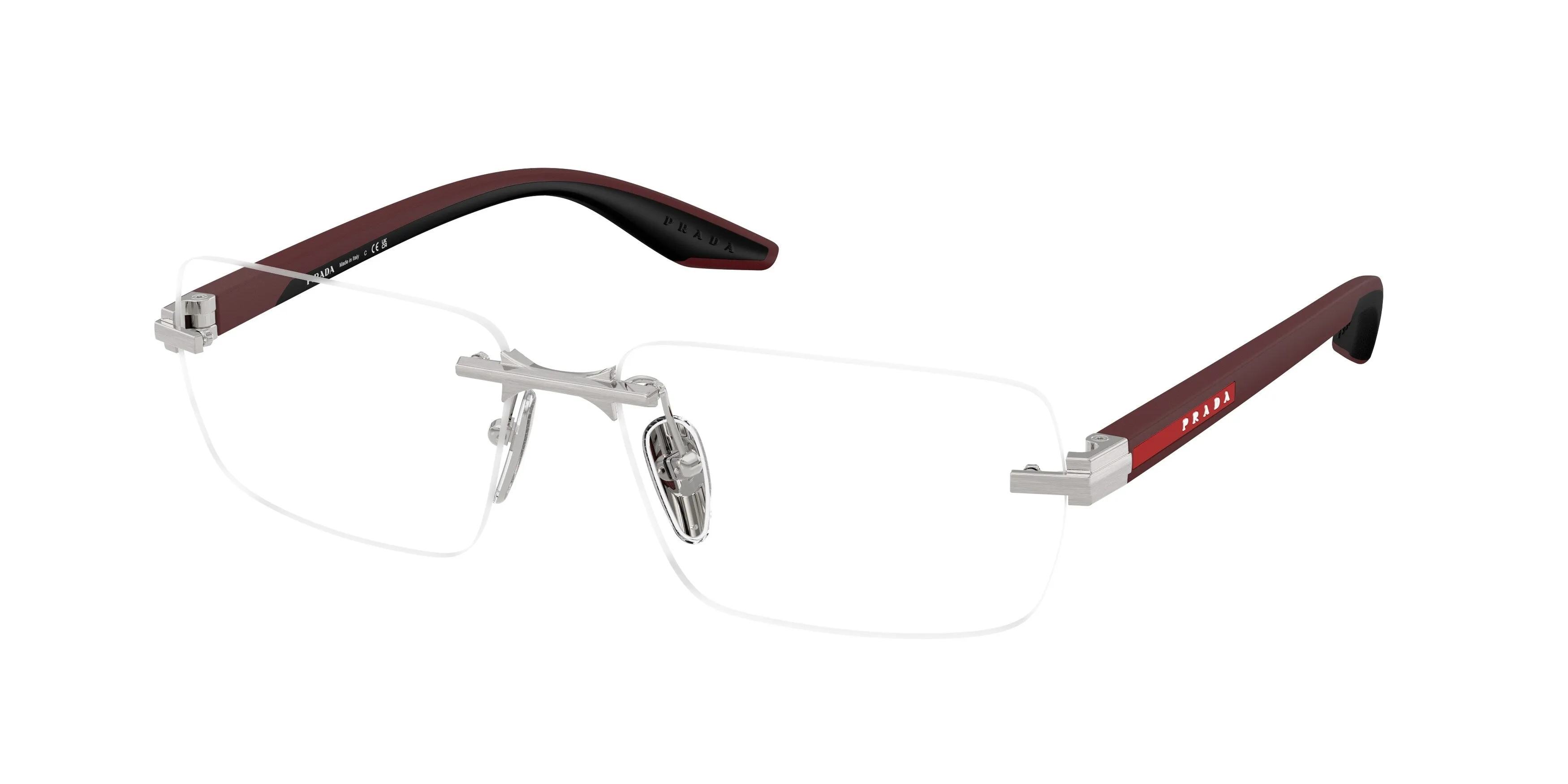 Prada Linea Rossa PS 58TV 04K1O1 Montature da vista Metallo Grigio Trasparente Squadrata Normale - immagine 1