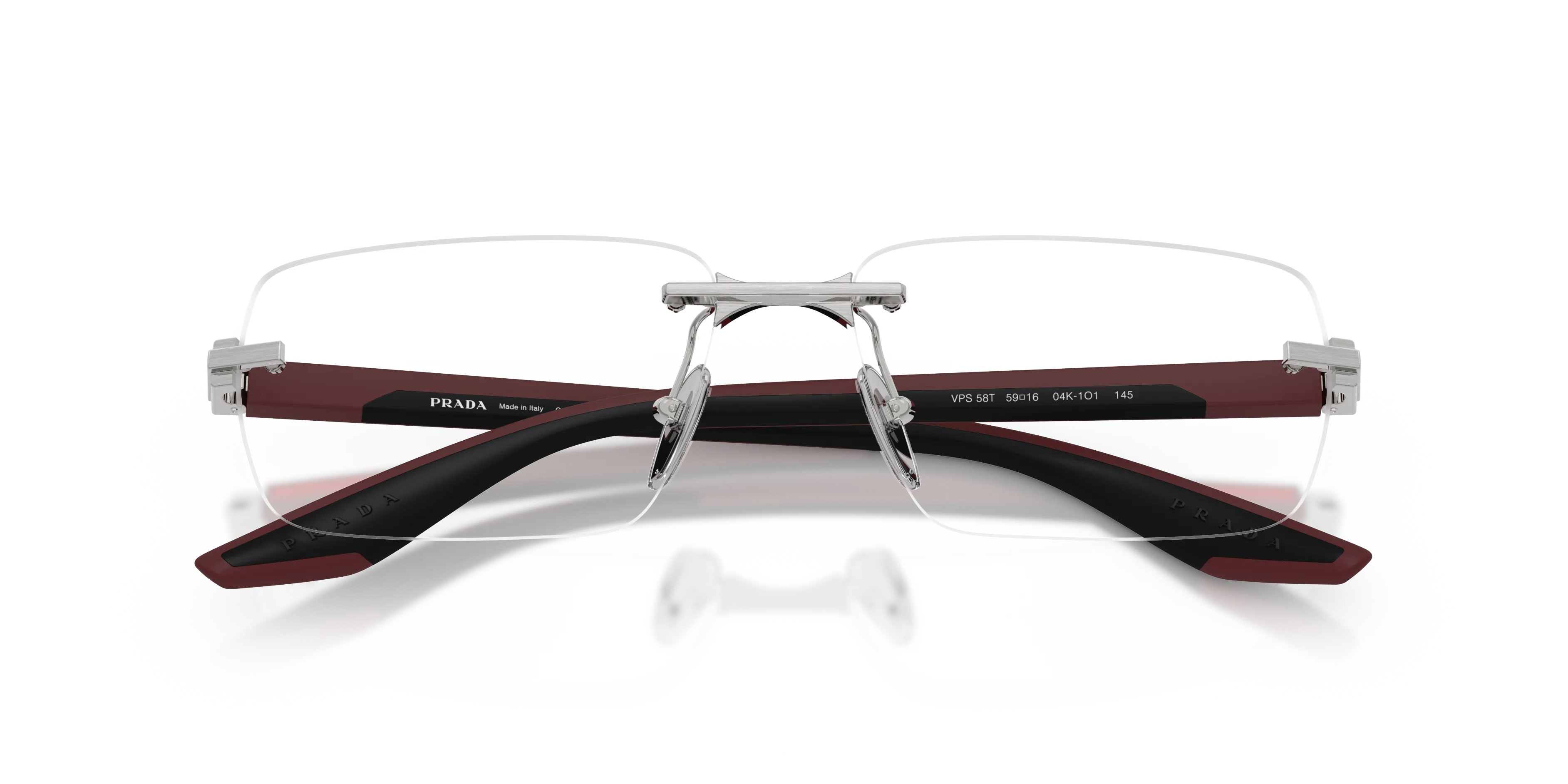 Prada Linea Rossa PS 58TV 04K1O1 Montature da vista Metallo Grigio Trasparente Squadrata Normale - immagine 2