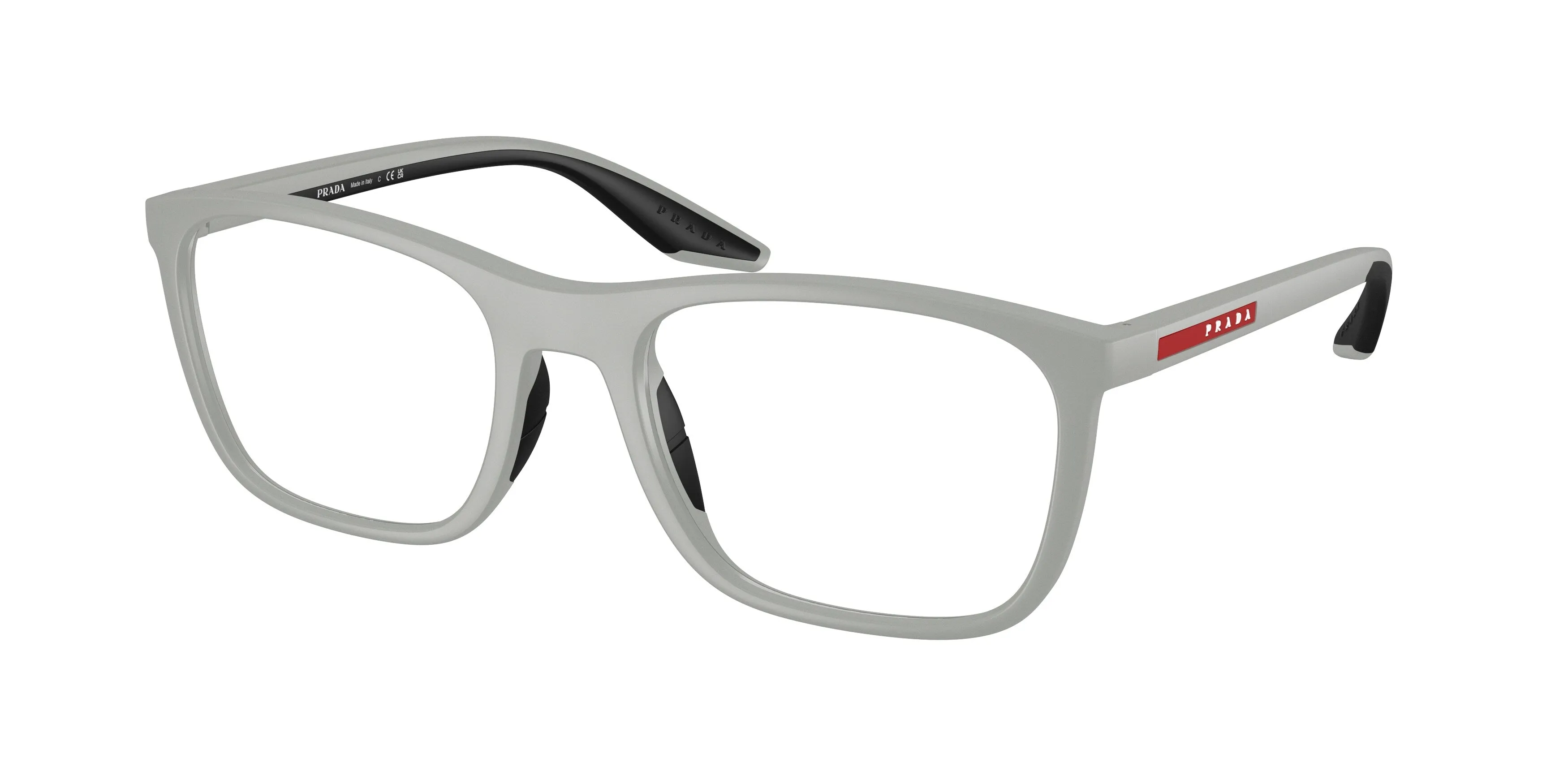 Prada Linea Rossa PS 06TV 27U1O1 Montature da vista Iniettato Grigio Trasparente Geometrica Normale - immagine 1