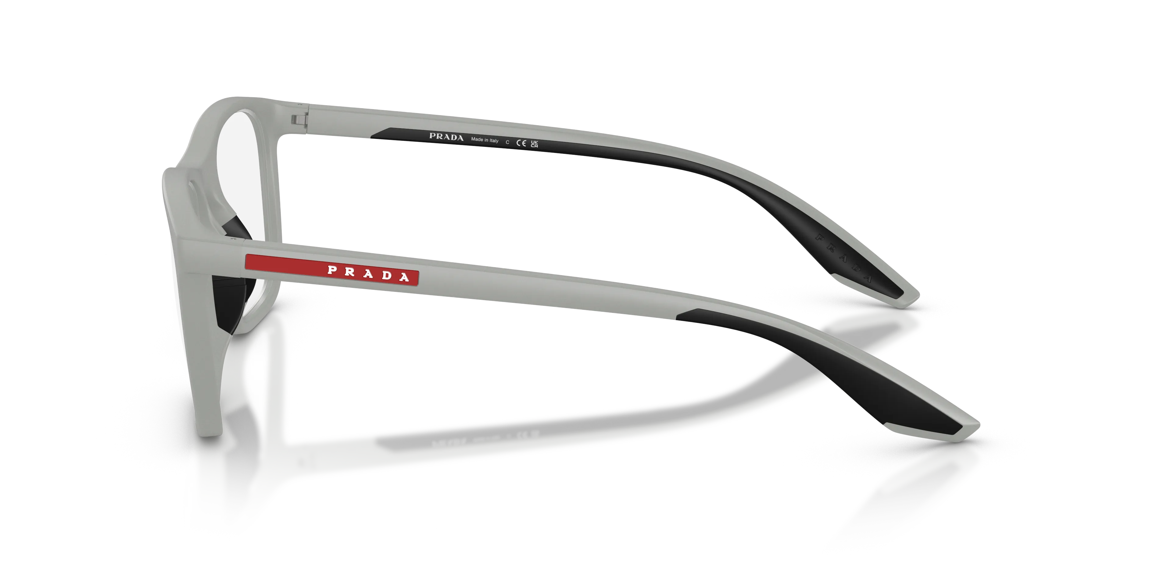 Prada Linea Rossa PS 06TV 27U1O1 Montature da vista Iniettato Grigio Trasparente Geometrica Normale - immagine 4