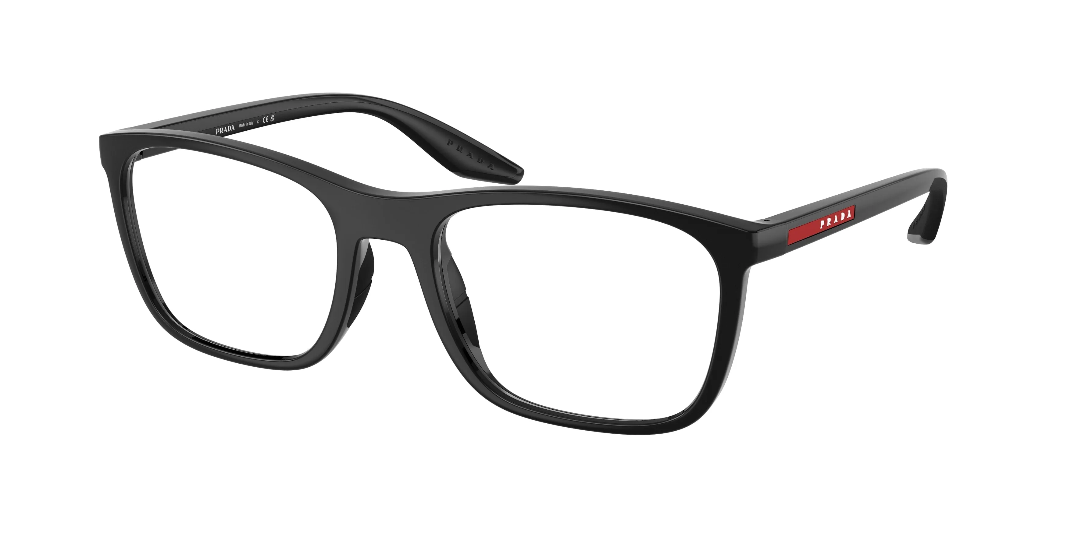 Prada Linea Rossa PS 06TV 16K1O1 Montature da vista Iniettato Nero Trasparente Geometrica Normale - immagine 1