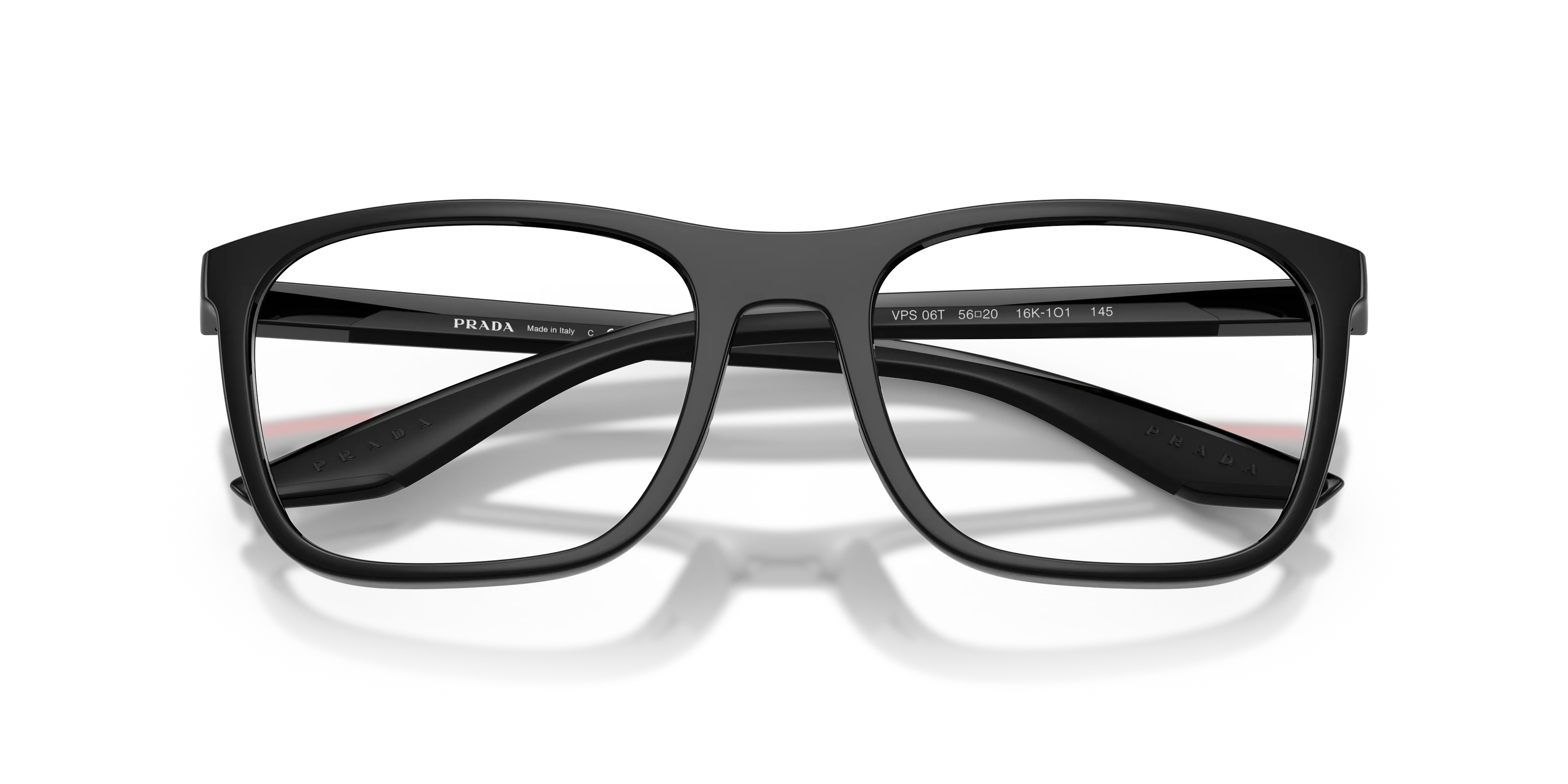 Prada Linea Rossa PS 06TV 16K1O1 Montature da vista Iniettato Nero Trasparente Geometrica Normale - immagine 2