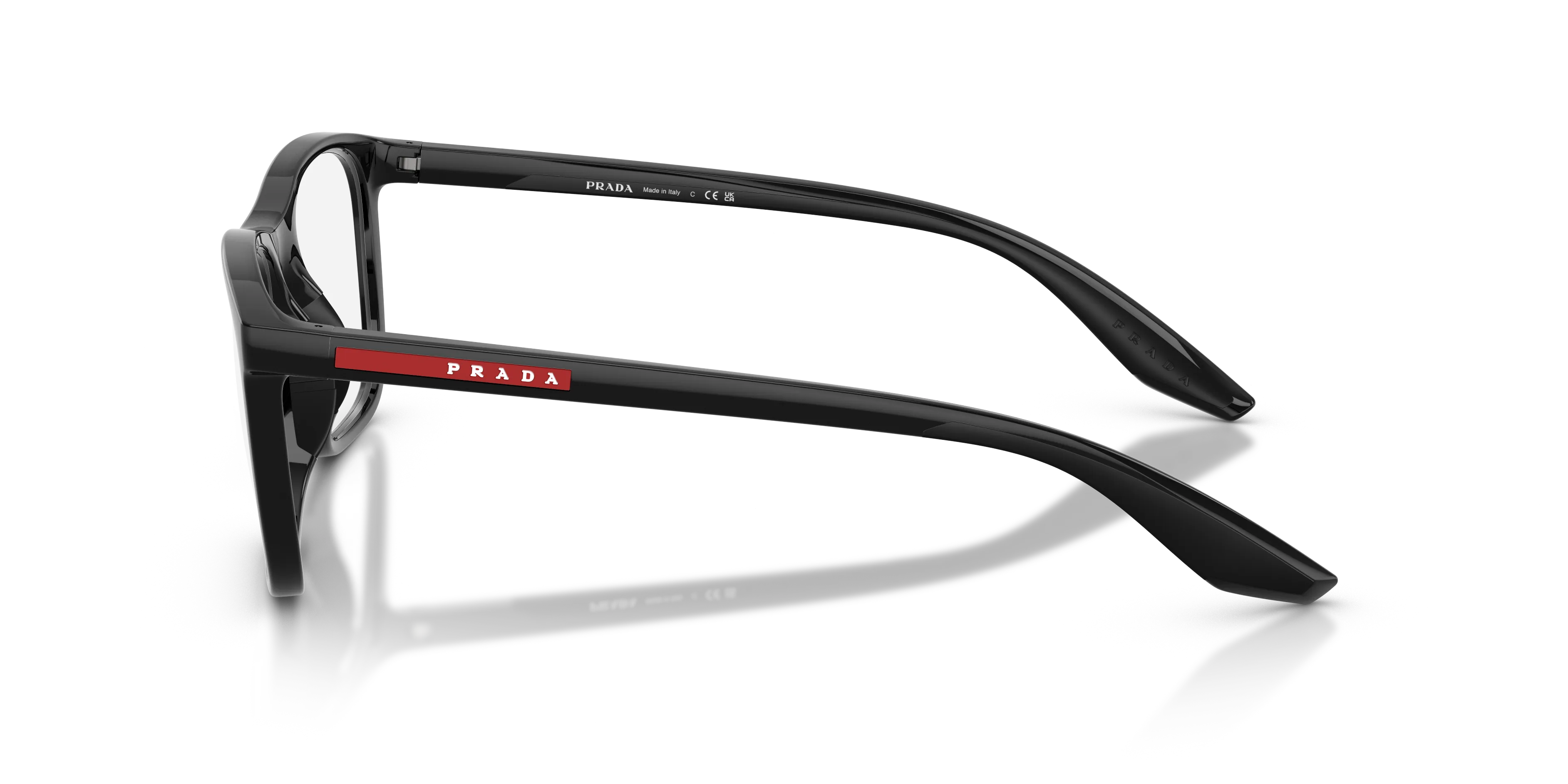 Prada Linea Rossa PS 06TV 16K1O1 Montature da vista Iniettato Nero Trasparente Geometrica Normale - immagine 4