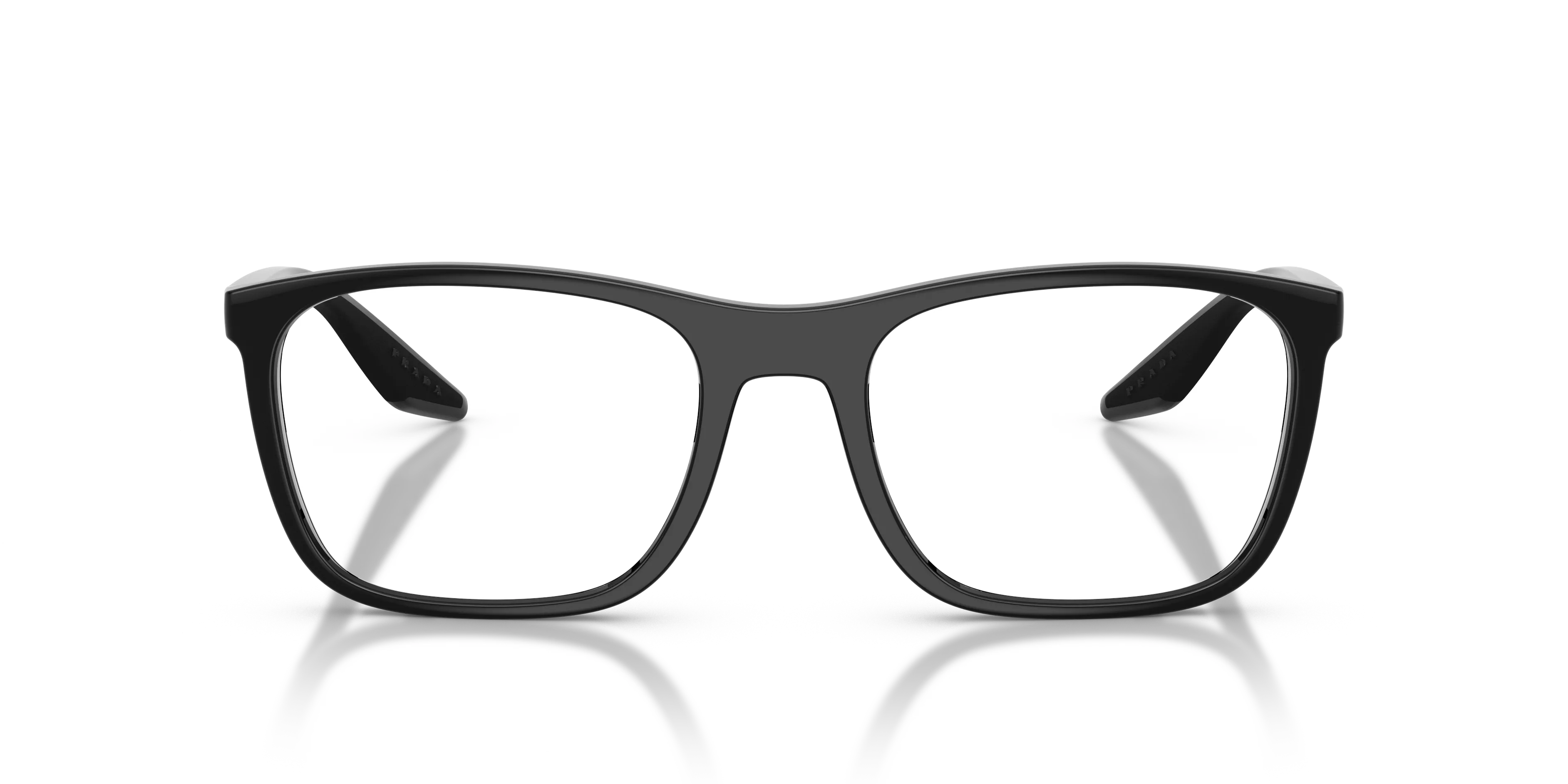 Prada Linea Rossa PS 06TV 16K1O1 Montature da vista Iniettato Nero Trasparente Geometrica Normale - immagine 3
