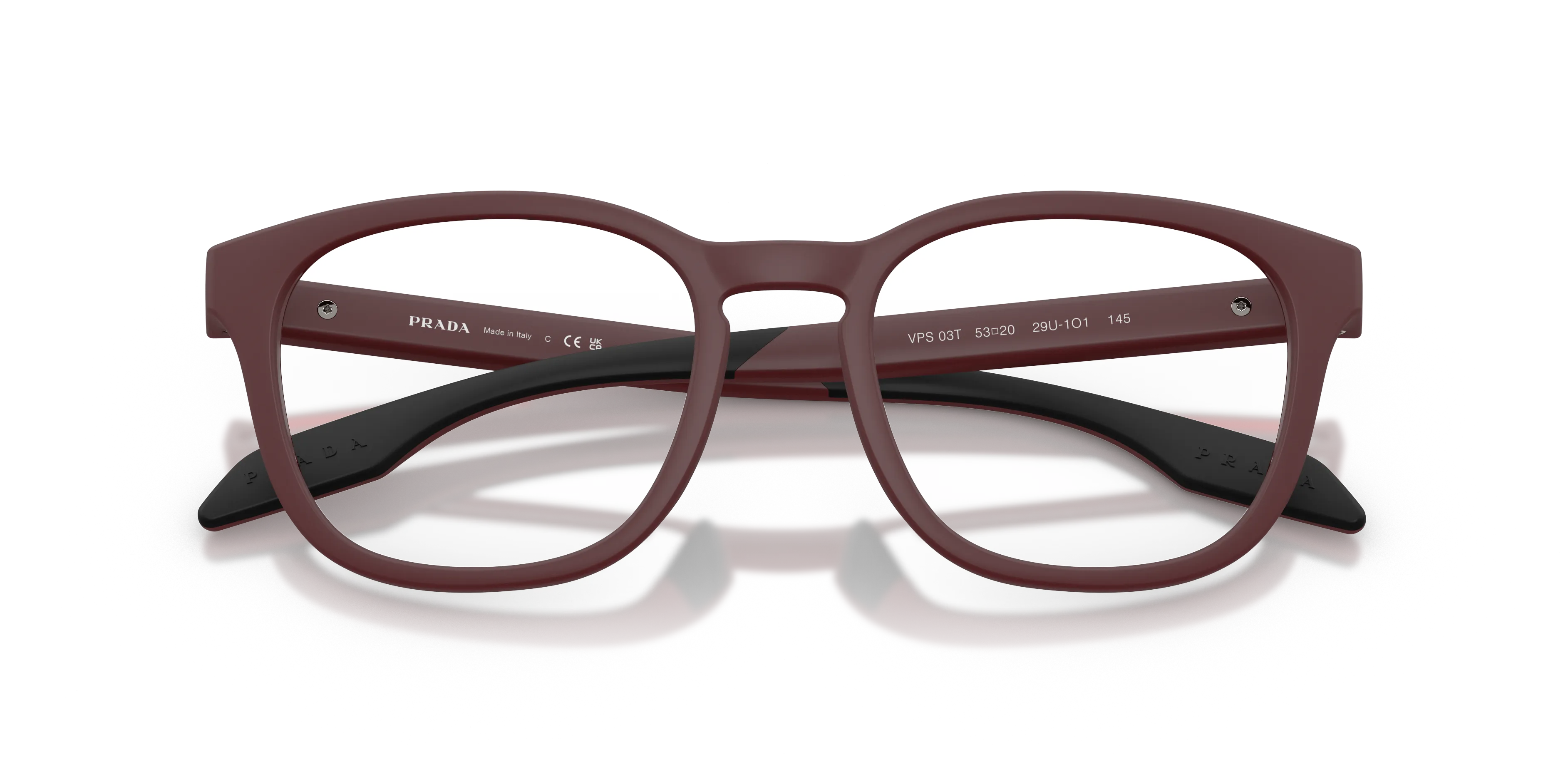 Prada Linea Rossa PS 03TV 29U1O1 Montature da vista Iniettato Marrone Trasparente Pantos Normale - immagine 2