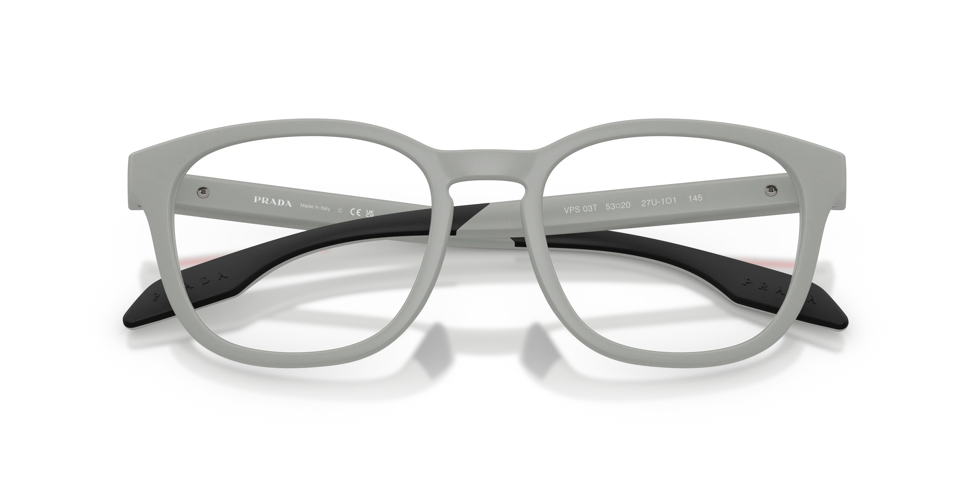 Prada Linea Rossa PS 03TV 27U1O1 Montature da vista Iniettato Grigio Trasparente Pantos Normale - immagine 2